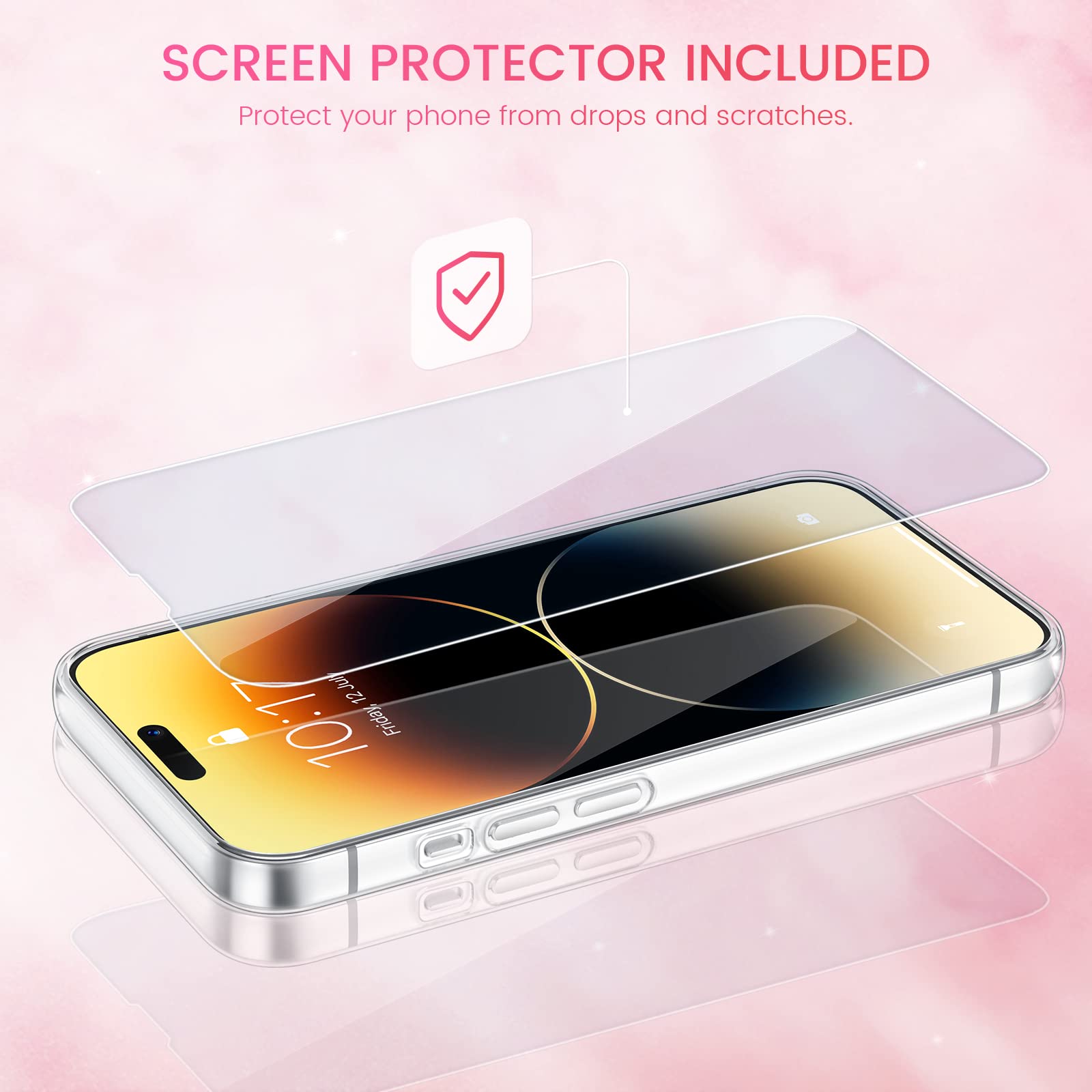 Caka For Iphone 14 Pro Case Glitter For Women Girls Girly Bling Sparkle Luxury Flowing Floating Quicksand Clear Phone Case Cover