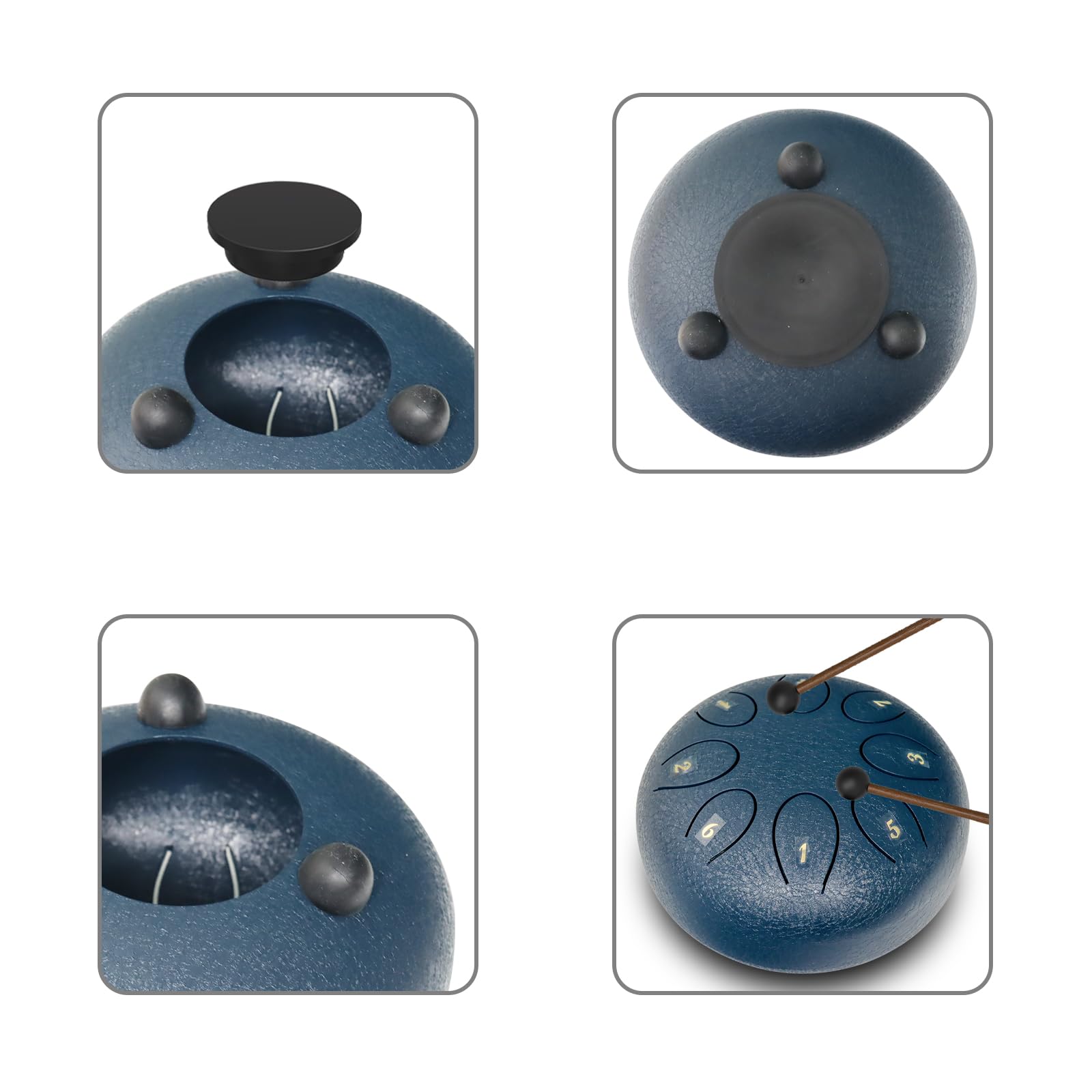 Regis Steel Tongue Drum 6 Inch 8 Notes Musical Percussion Instrument, Rain Drum For Outside - Musician Gift For Family And Frien