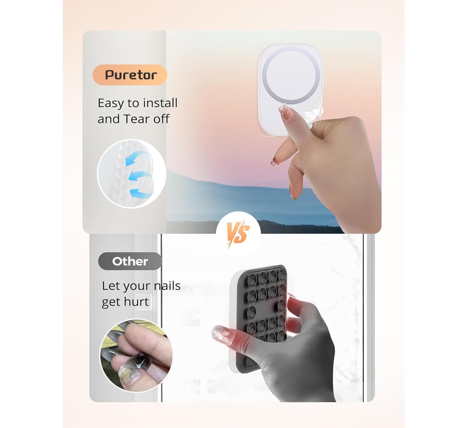 Magnetic Suction Cup Phone Mount, Shower Phone Holder For Magsafe, Phone Sticky Suction Cup Grip For Iphone 16 15 14 13 12, Birt