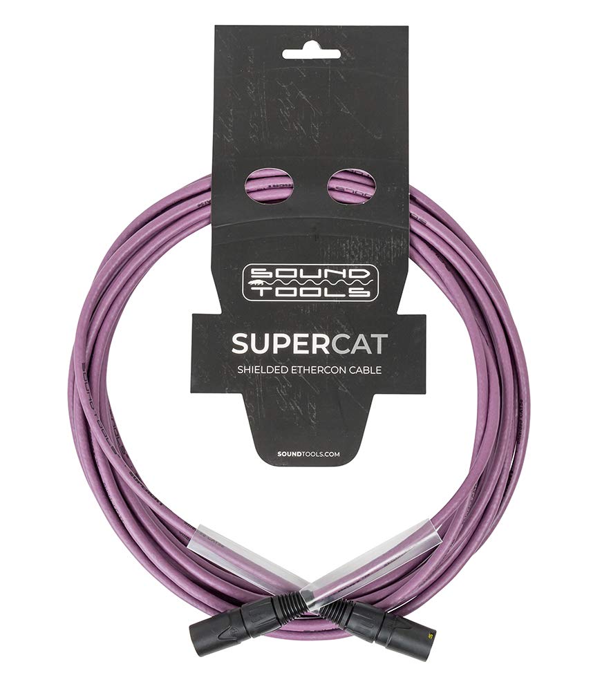 Sound Tools Supercat Professional Grade Shielded Cat5E Ethercon Cable, Flexible Polyurethane Jacket, Neutrik Connectors (25 Feet, Purple)