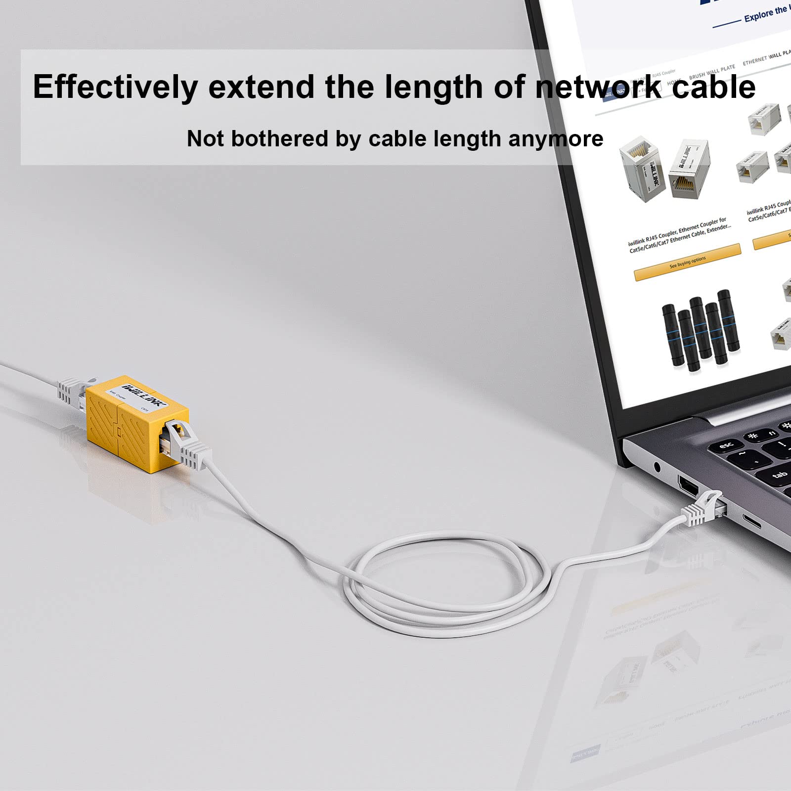 Iwillink 20 Pack Cat6 Rj45 Ethernet Coupler, Female To Female Rj45 Connector For Cat6/Cat5E/Cat5 Ethernet Cable, Extender Adapte