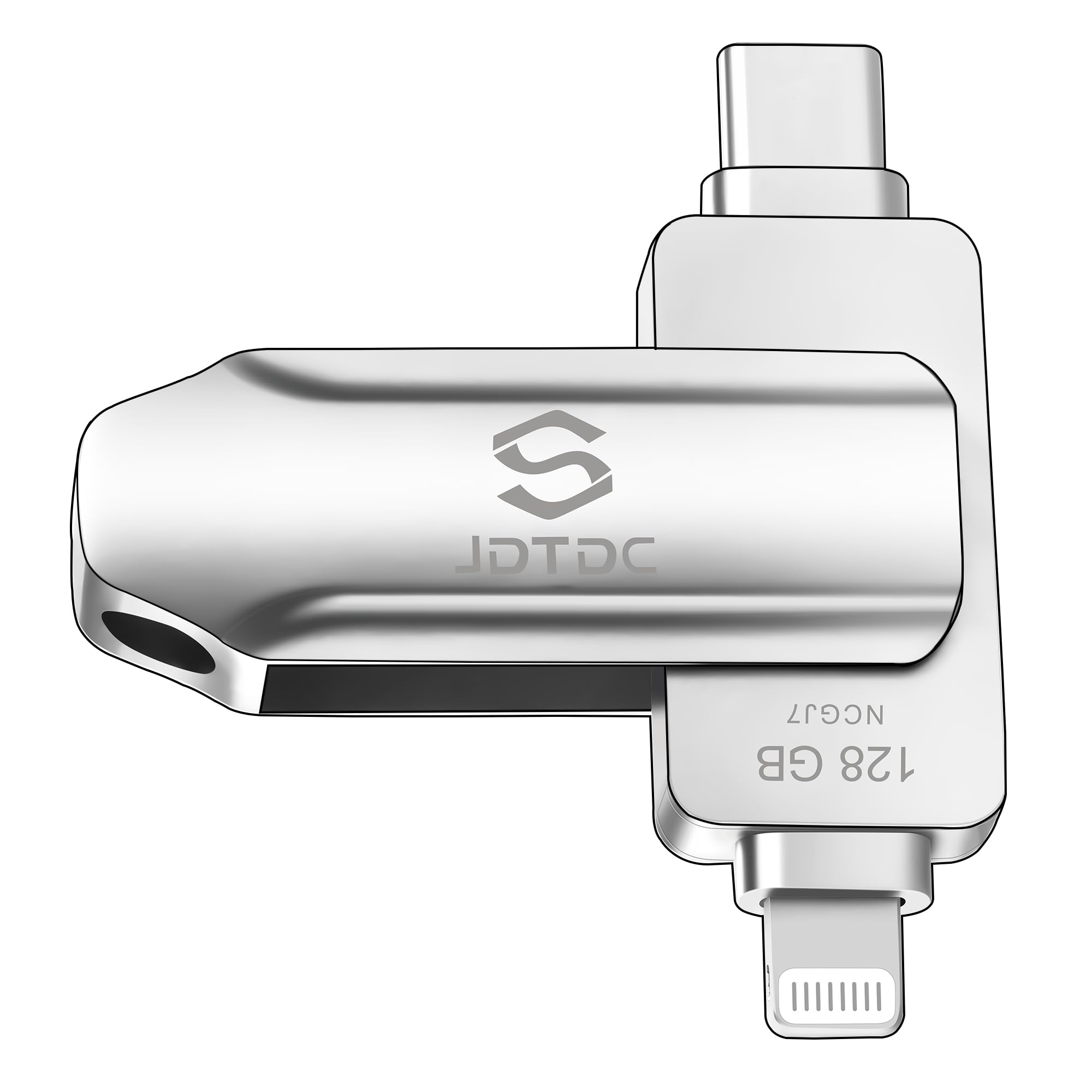 Jsl Jdtdc Mfi Certified 128Gb Iphone 15 Photo Stick Usbc And Lightning Flash Drive For Iphone 15/14/13/12 Thumb Drive For Ipad M