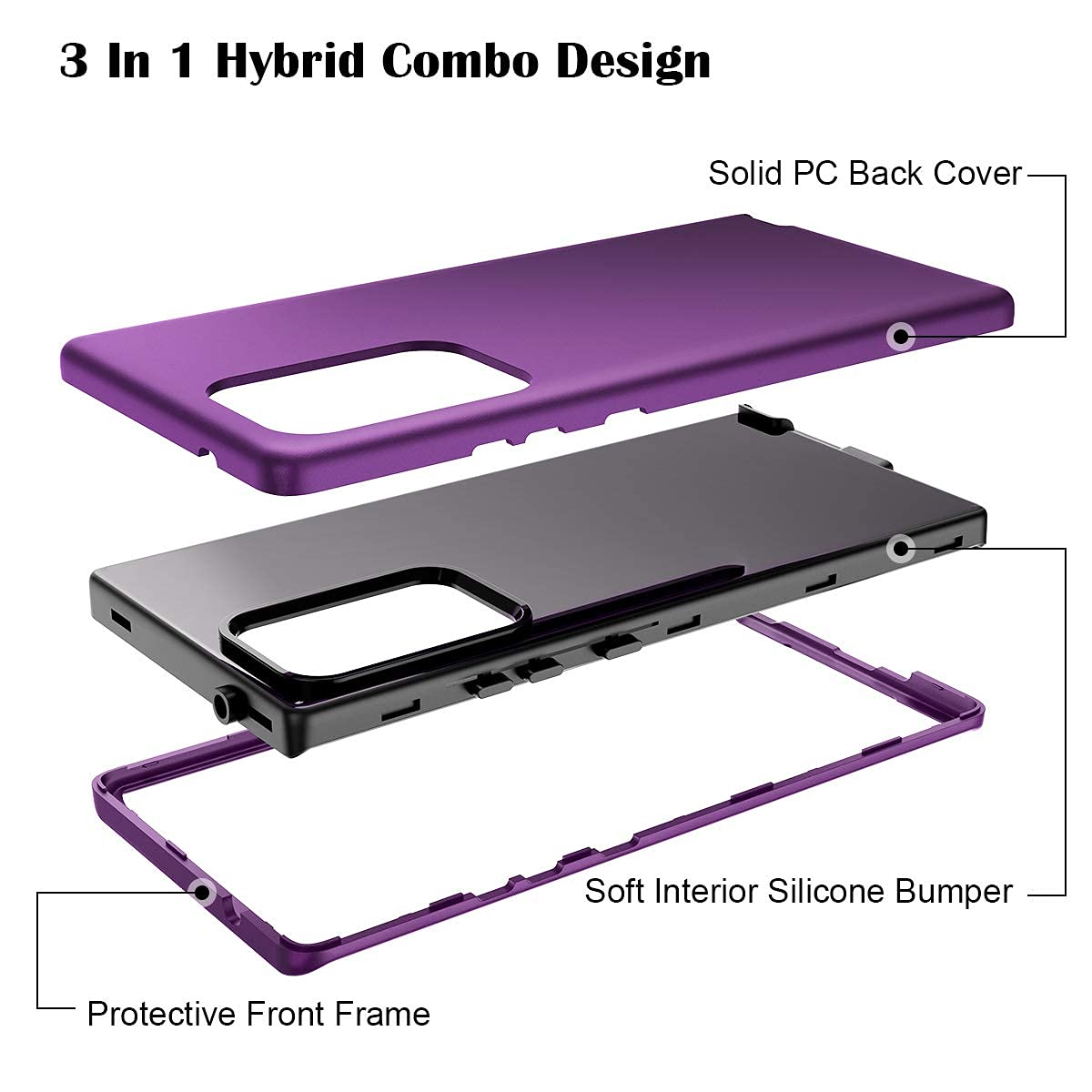 Welovecase For Galaxy Note 20 Ultra Case, Cover 3 In 1 Full Body Heavy Duty Protection Hybrid Shockproof Tpu Bumper Protective C