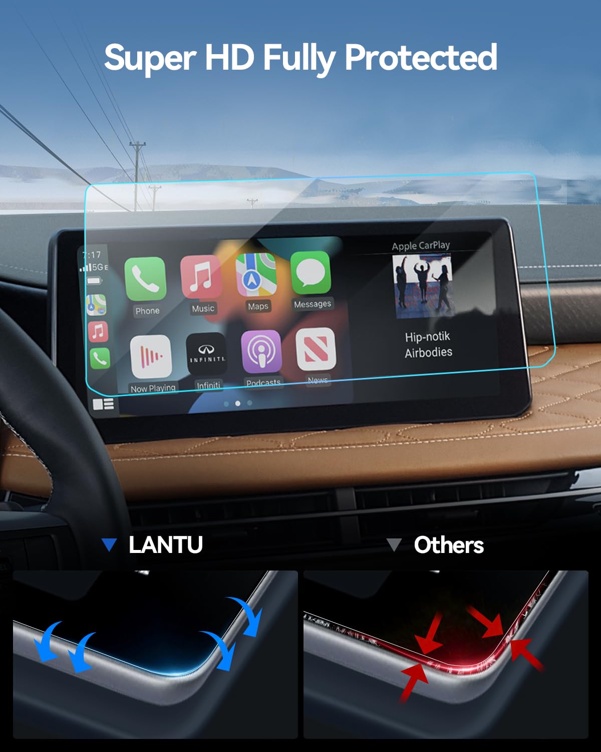 Lantu Car Screen Protector For 2022 2023 2024 Infiniti Qx60 (Pure/Luxe/Sensory/Autograph) Accessories Navigation Touchscreen Pro