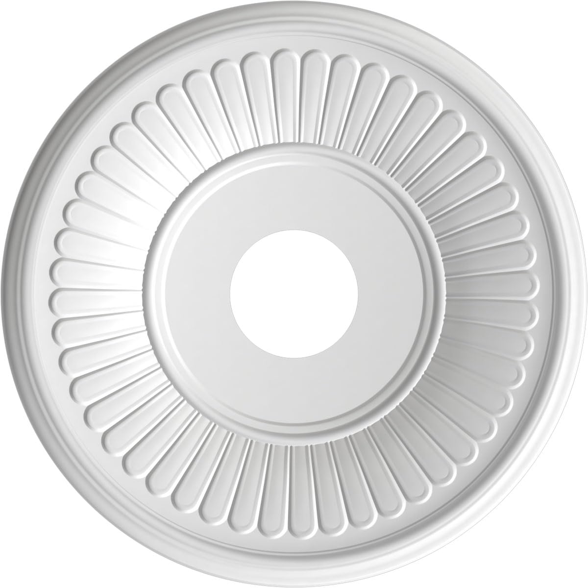 Ekena Millwork Cmp16Bebco Berkshire Thermoformed Pvc Ceiling Medallion (Fits Canopies Up To 7), 16Od X 3 1/2Id X 1P, Bright Coat