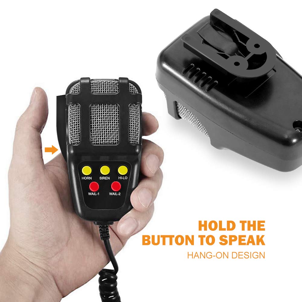 Car Siren Speaker 100W 12V 5 Tone Sound Mic Pa System Emergency Sound Amplifier