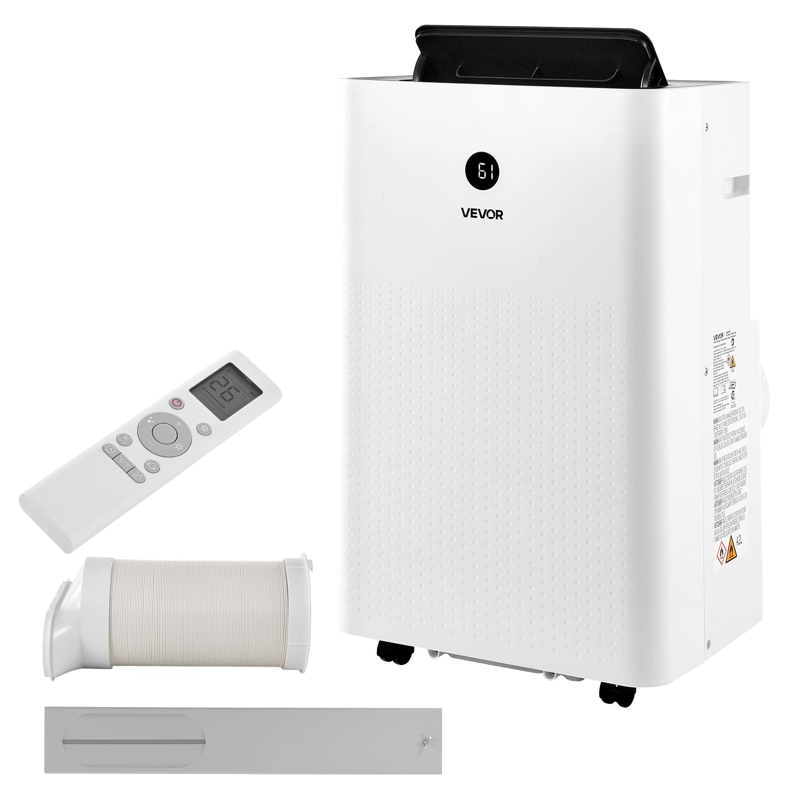 VEVOR Portable Air Conditioner and Heater Combo, 14000 BTU (9800 BTU SACC) 5-in-1 Standing Cooling Ac Unit, LED Touch Panel & Re