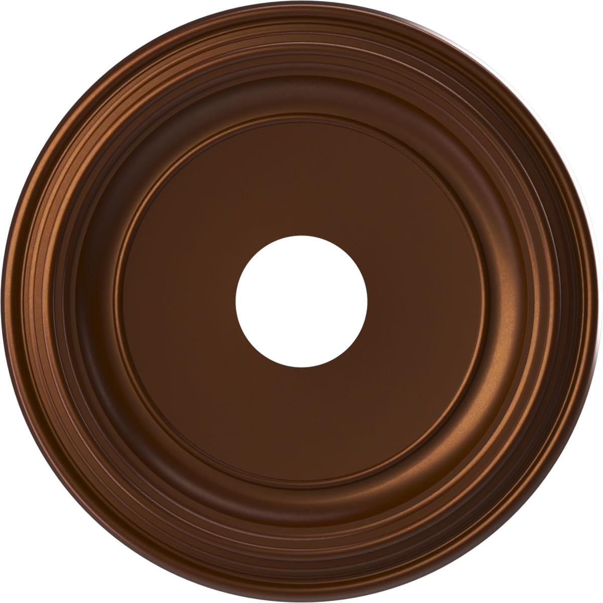 16OD x 3 1/2ID x 1 3/8P Traditional Thermoformed PVC Ceiling Medallion (Fits Canopies up to 9 1/2), Metallic Dark Copper