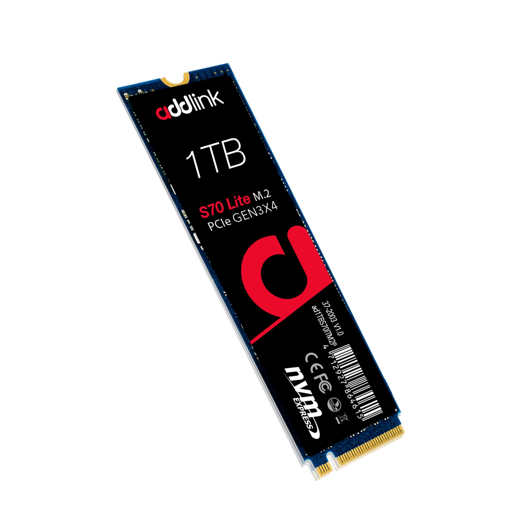 Addlink S70 Lite 1Tb Ultra Durability Gaming Ssd Maximum Speed 3200 Mb/S Internal Solid State Hard Drive   M.2 2280 Pcie 3.0 Nvm