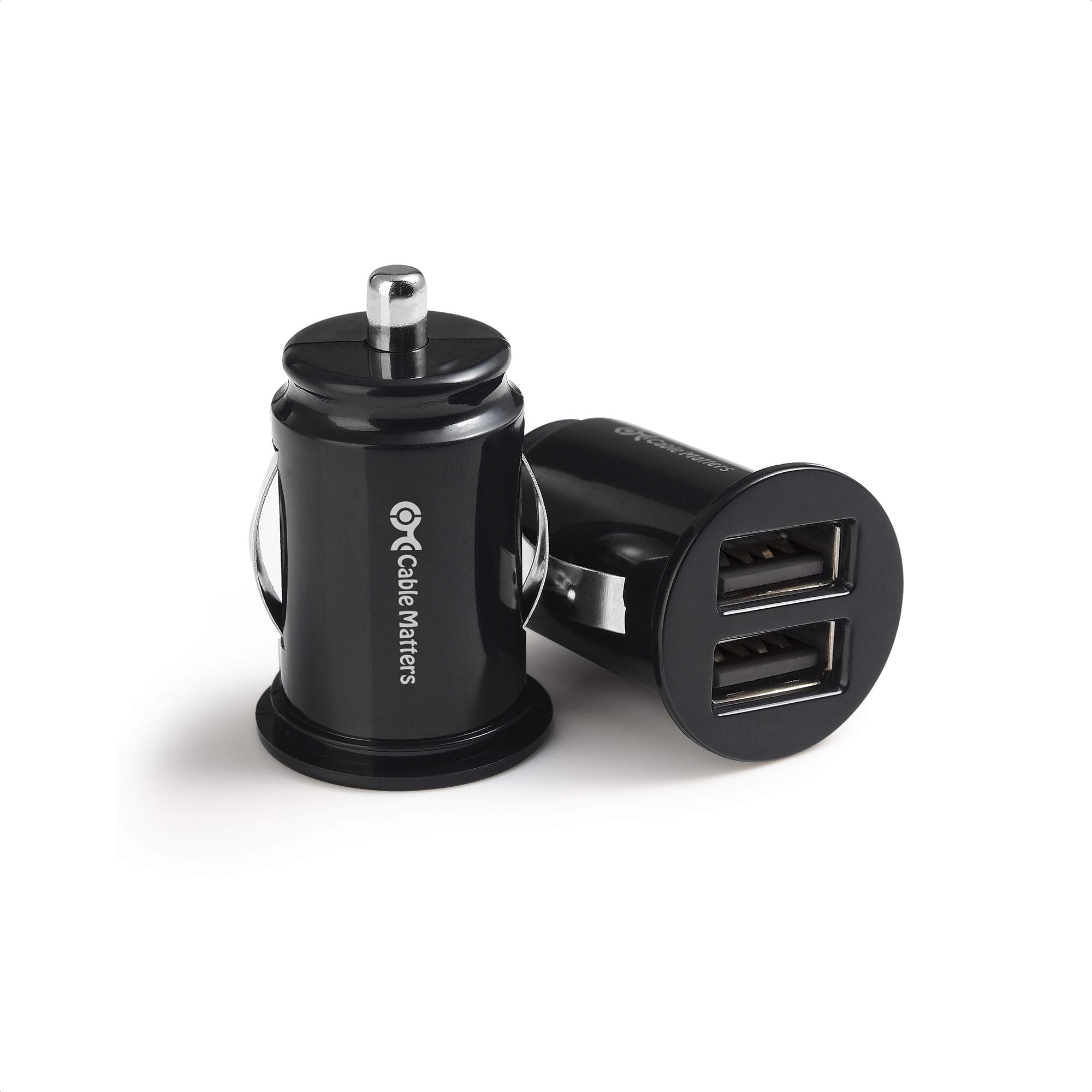 Cable Matters 2 Pack 4.8A 24W Flush Mount Dual Usb Car Charger, Compact Mini Car Usb Charger For Smartphones And Tablets