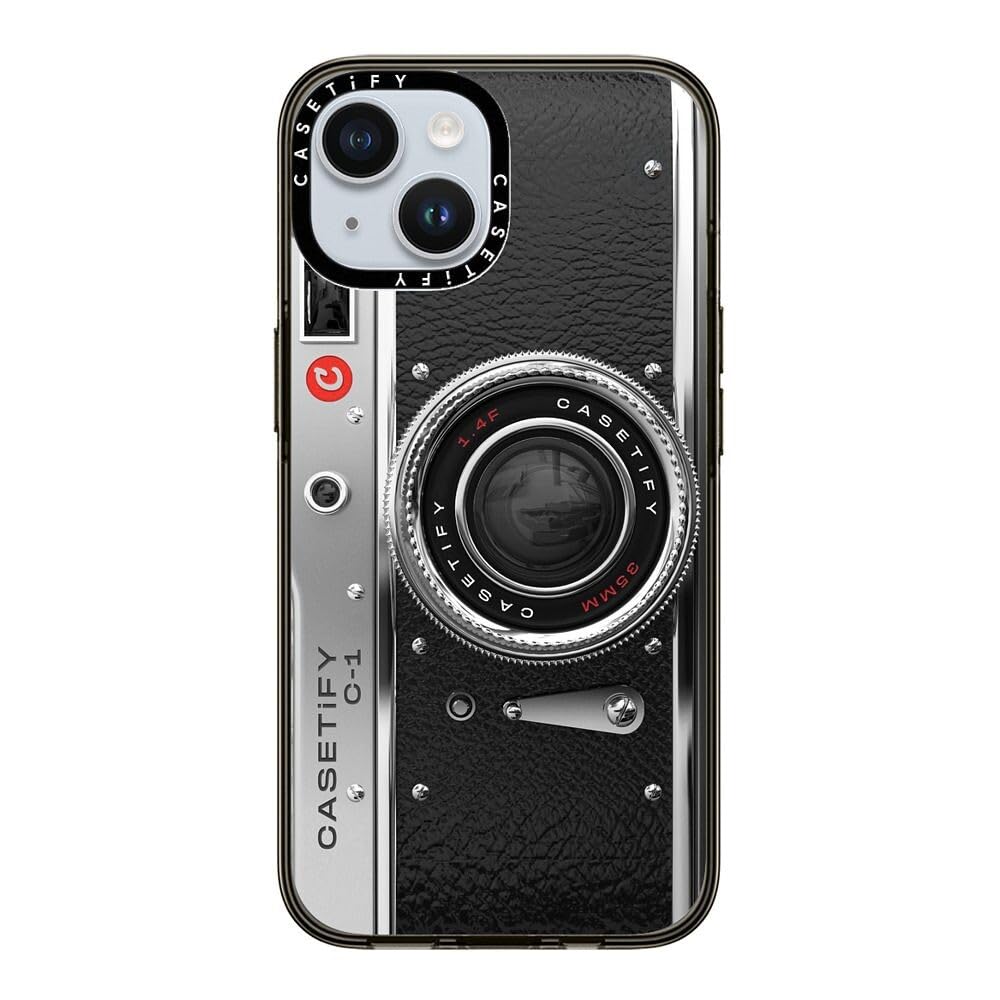 Casetify Compact Case For Iphone 15 [2X Military Grade Drop Tested / 4Ft Drop Protection]   Camera Case   Classic   Clear Black