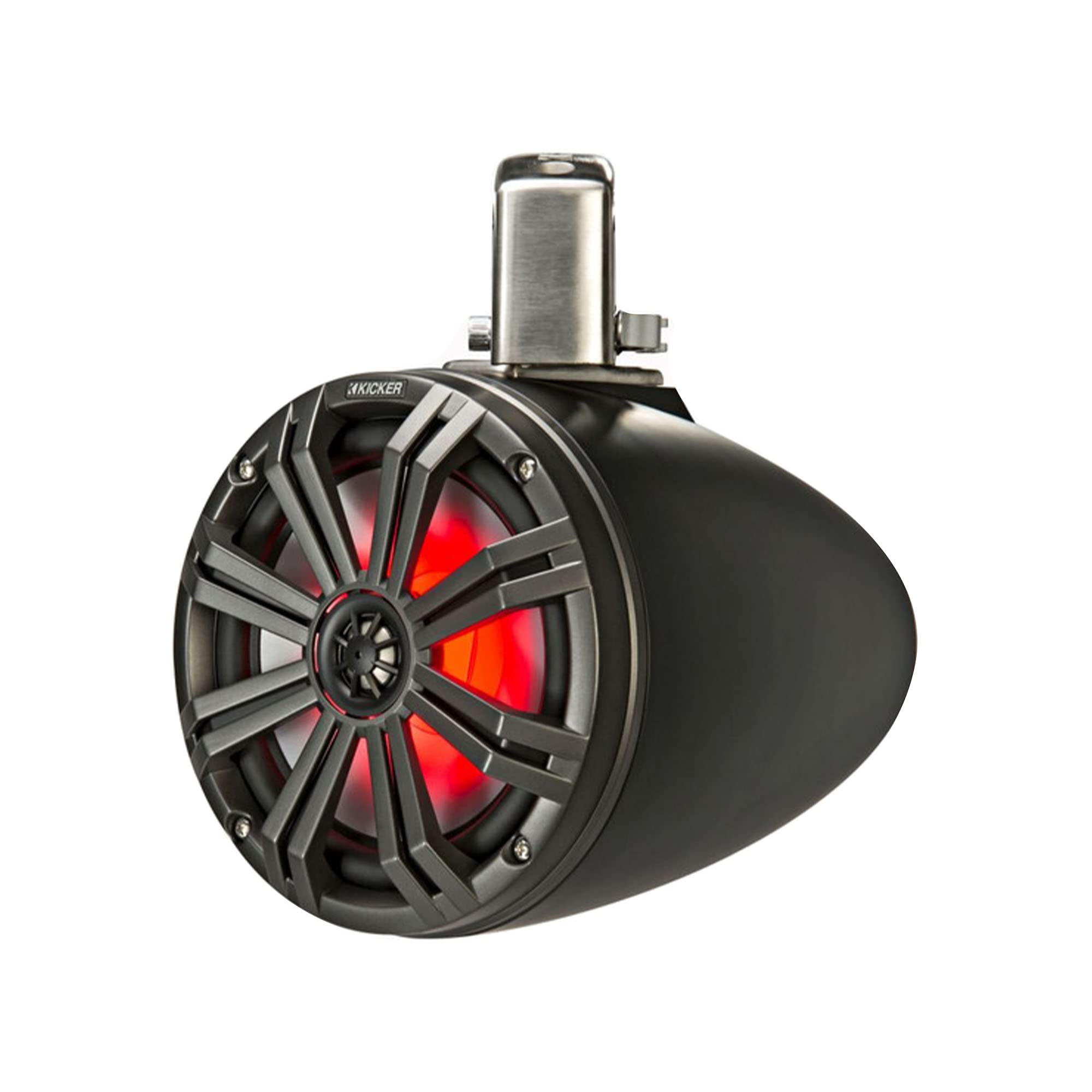 Kicker Kmtc8 8'' Loaded Marine Wake Tower Enclosures With 45Km84L Speakers   Charcoal Grills With Black Enclosures