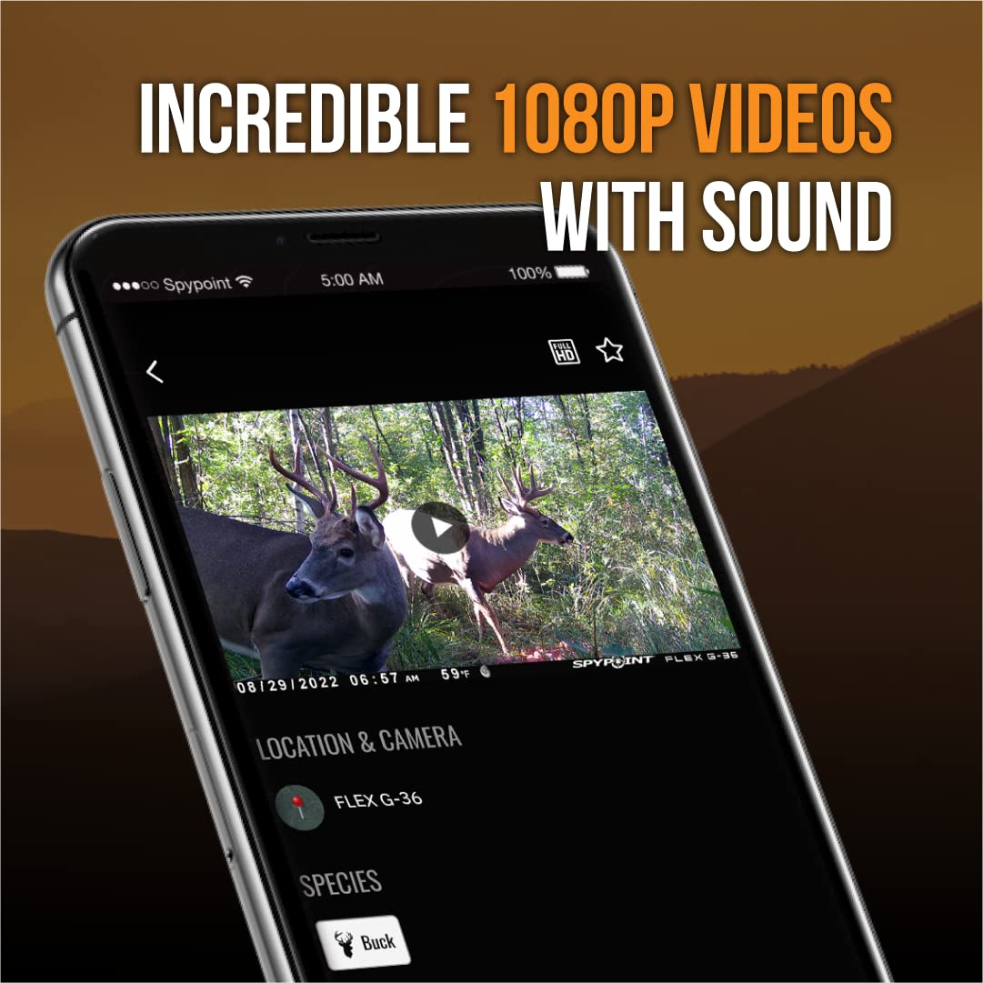 Spypoint Flex G 36 Twin Pack Cellular Trail Camera, 36Mp Photos And 1080P Videos With Sound, Gps Enabled, Dual Sim Lte Connectiv