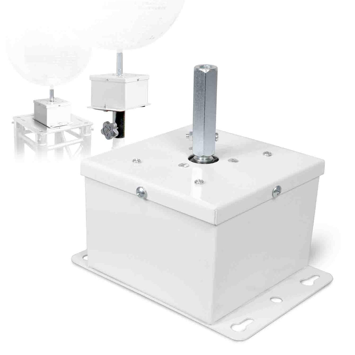 ProX X-MOTOS-WH MOTOS Universal Upright Mirror Ball Oscillating 1RPM Motor – Mounts up to 30' Mirror Balls White Finish