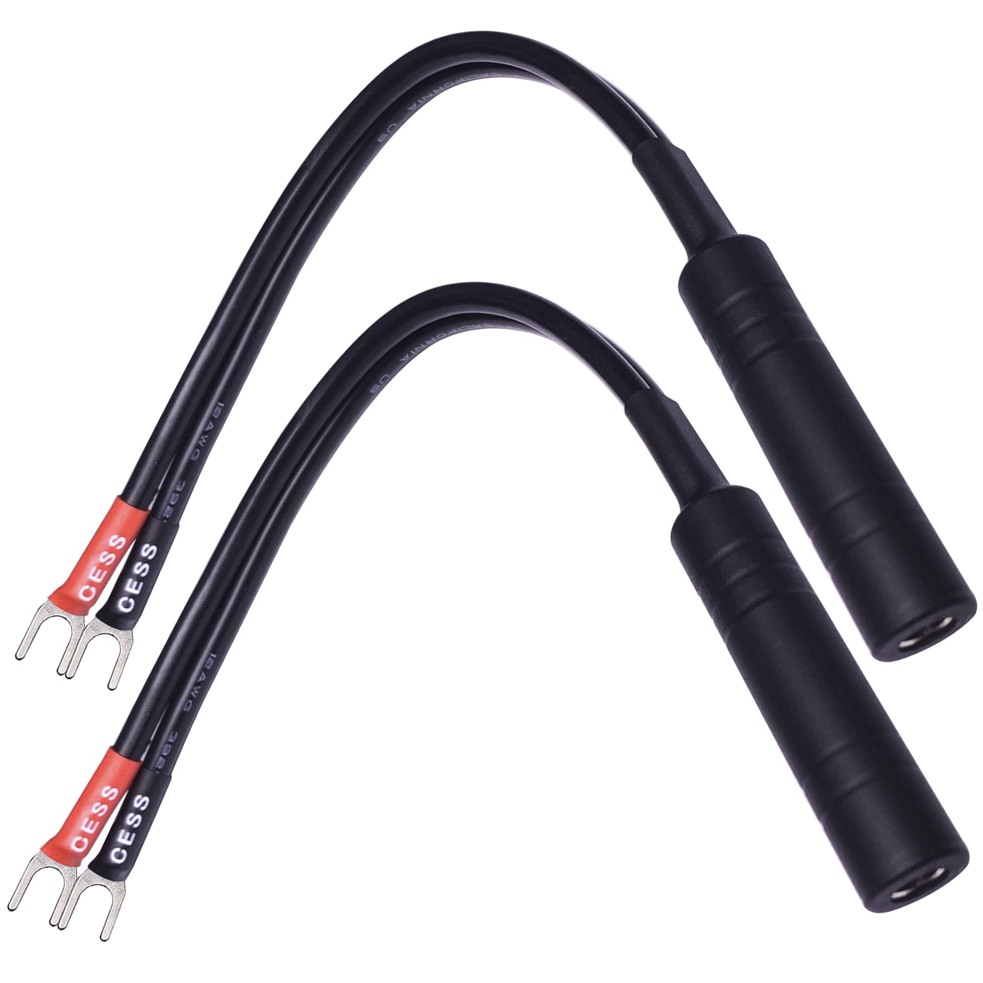 Cncess Cess 002S Barrier Spade Fork To 1/4 Inch Ts Speaker Cable Adapter (Small Spade)