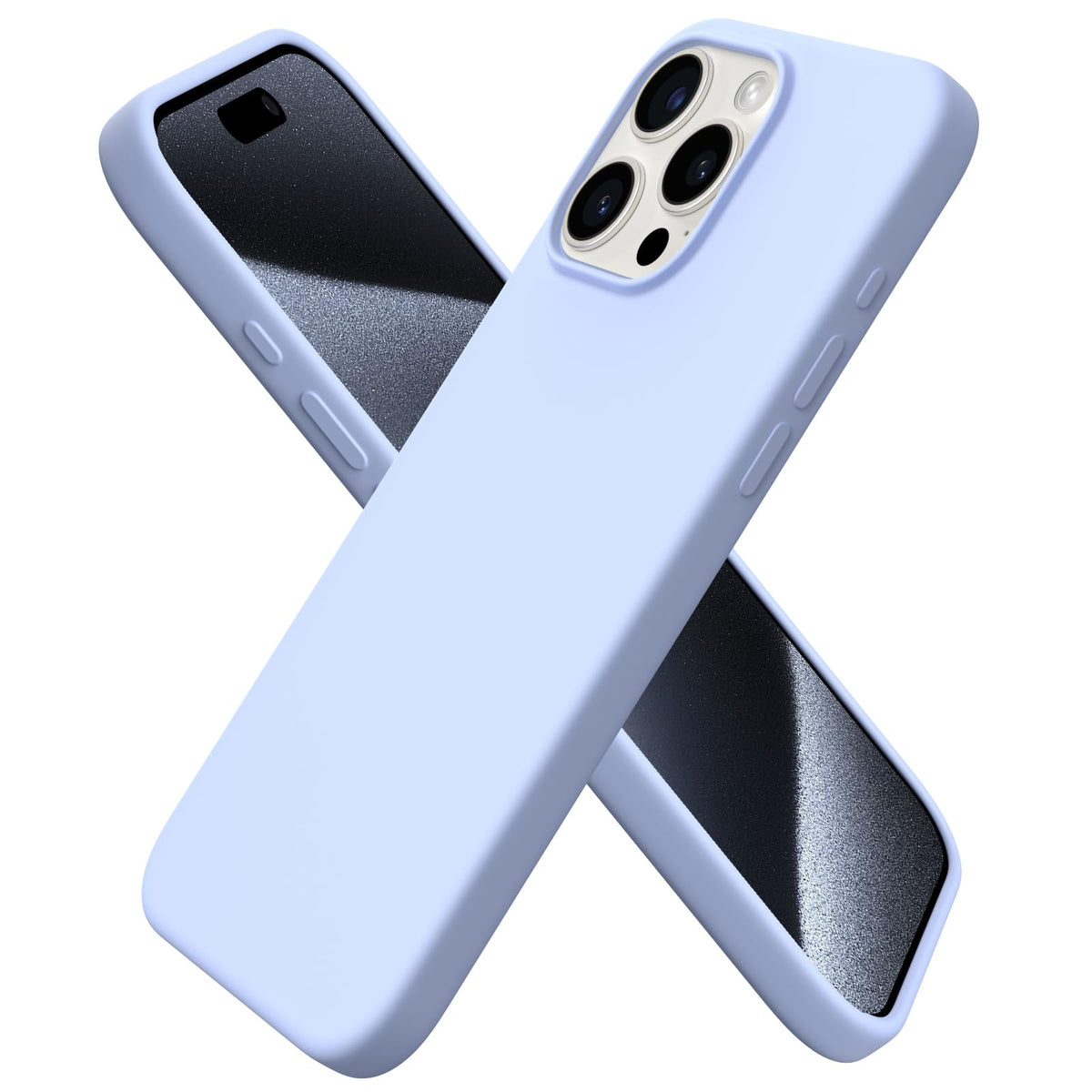Ornarto Compatible With Iphone 15 Pro Max Case 6.7'', Slim Liquid Silicone 3 Layers Soft Gel Rubber Shockproof Protective Phone