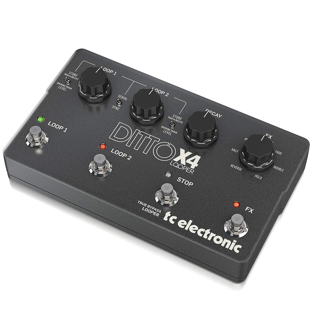 Tc Electronic Ditto X4 Looper Simple And Intuitive Dual Track Guitar Looper Pedal With Powerful Loop Effects