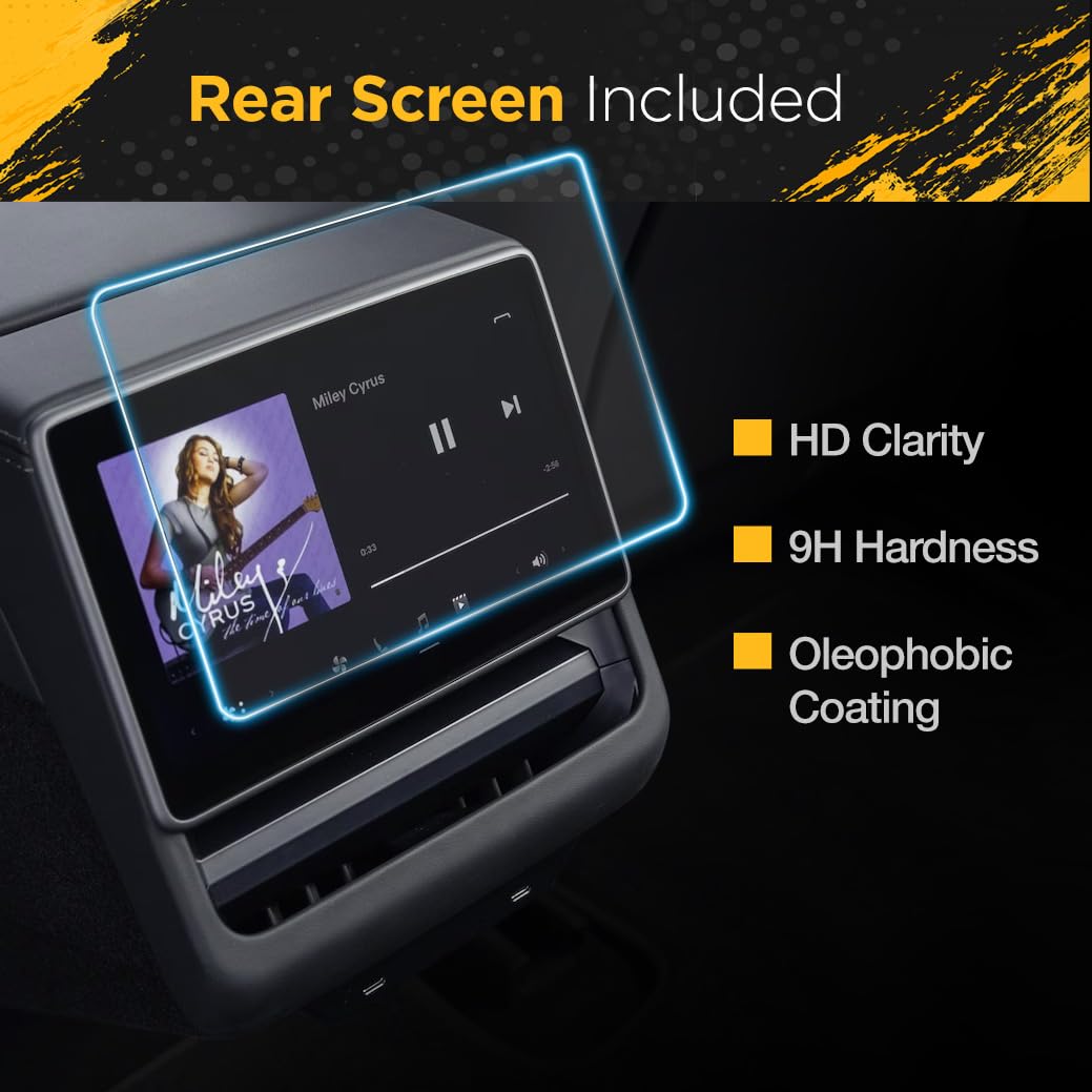 Matte Screen Protectors For Tesla Model 3 Highland (2024) Front And Rear, Anti Glare Fingerprint Resistant Tempered Glass Displa