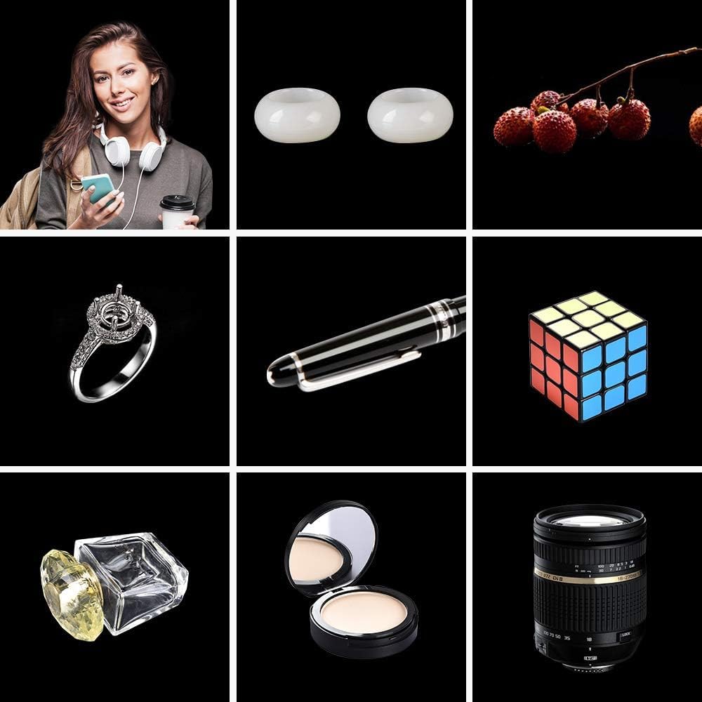 Utebit 5X6.5Ft Black Backdrop Curtain - Chroma Key Background For Photography & Professional Photo Backdrop For Photo Video Stud