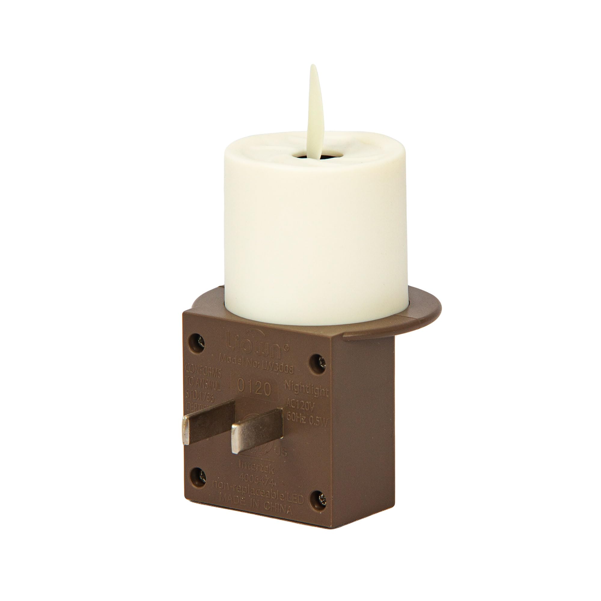 Luminara Set Of 2 Flameless Candle Nightlight (Bronze) Plugs Into Vertical Outlet Only   Dusk To Dawn Sensor Auto Switch On/Off