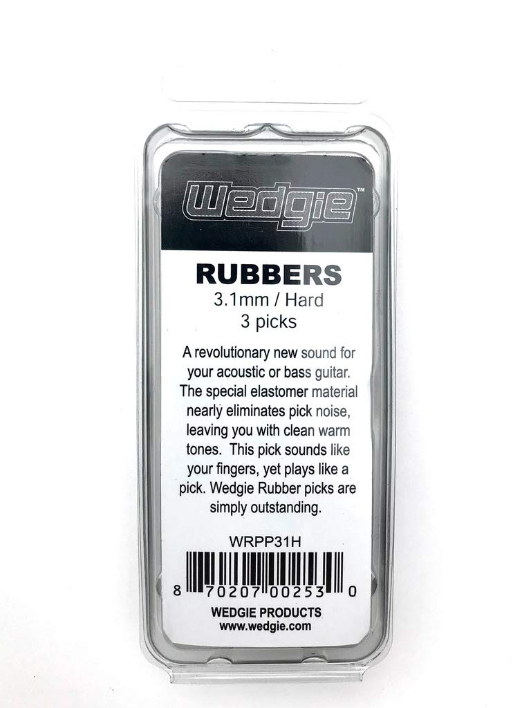 Wedgie Wrpp31H Rubber Guitar Picks 3.1Mm Hard, 3 Pack