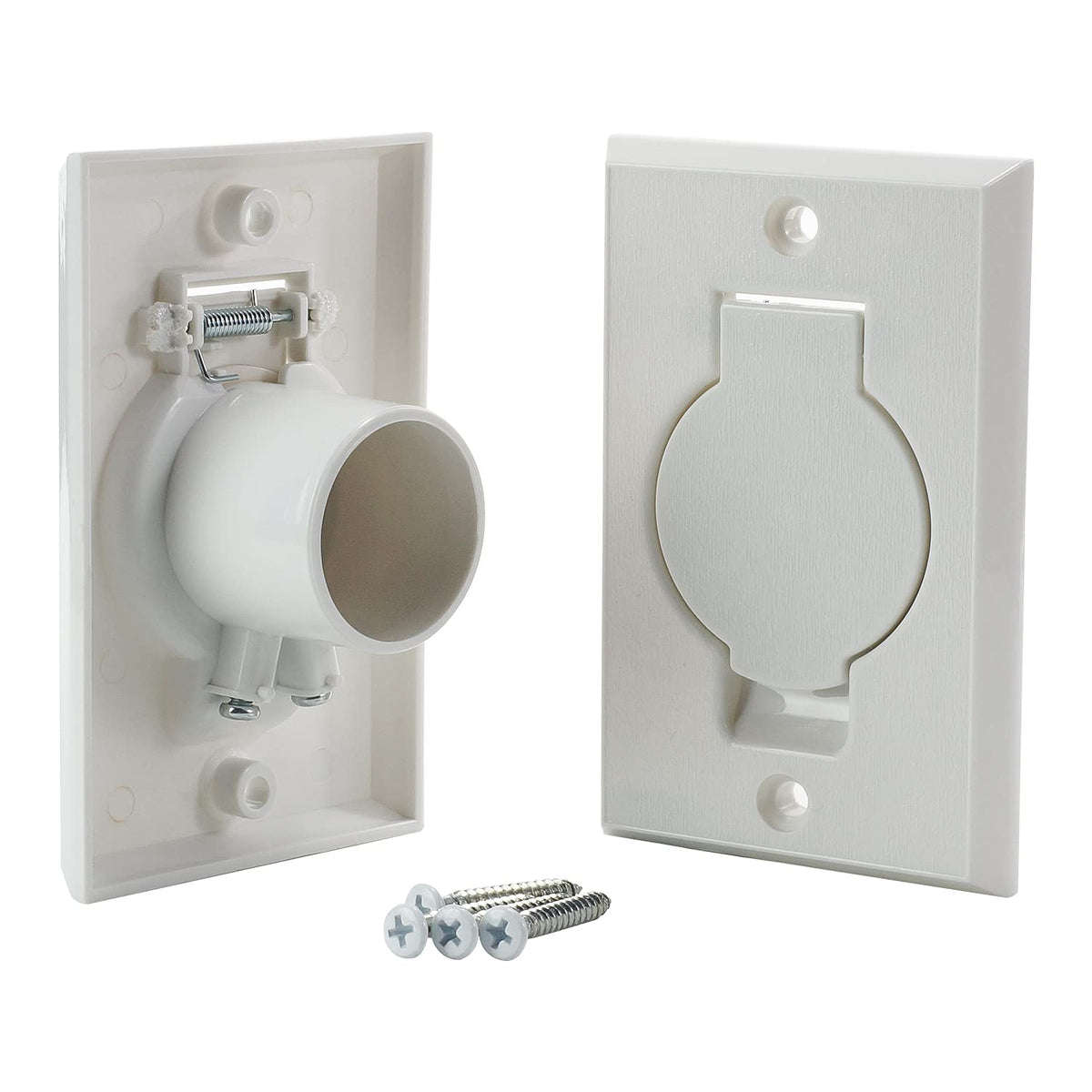 Antoble Standard Central Vacuum Wall Inlet Valve Cover Plate For Beam Central Vac   White Round Door (2 Pack)