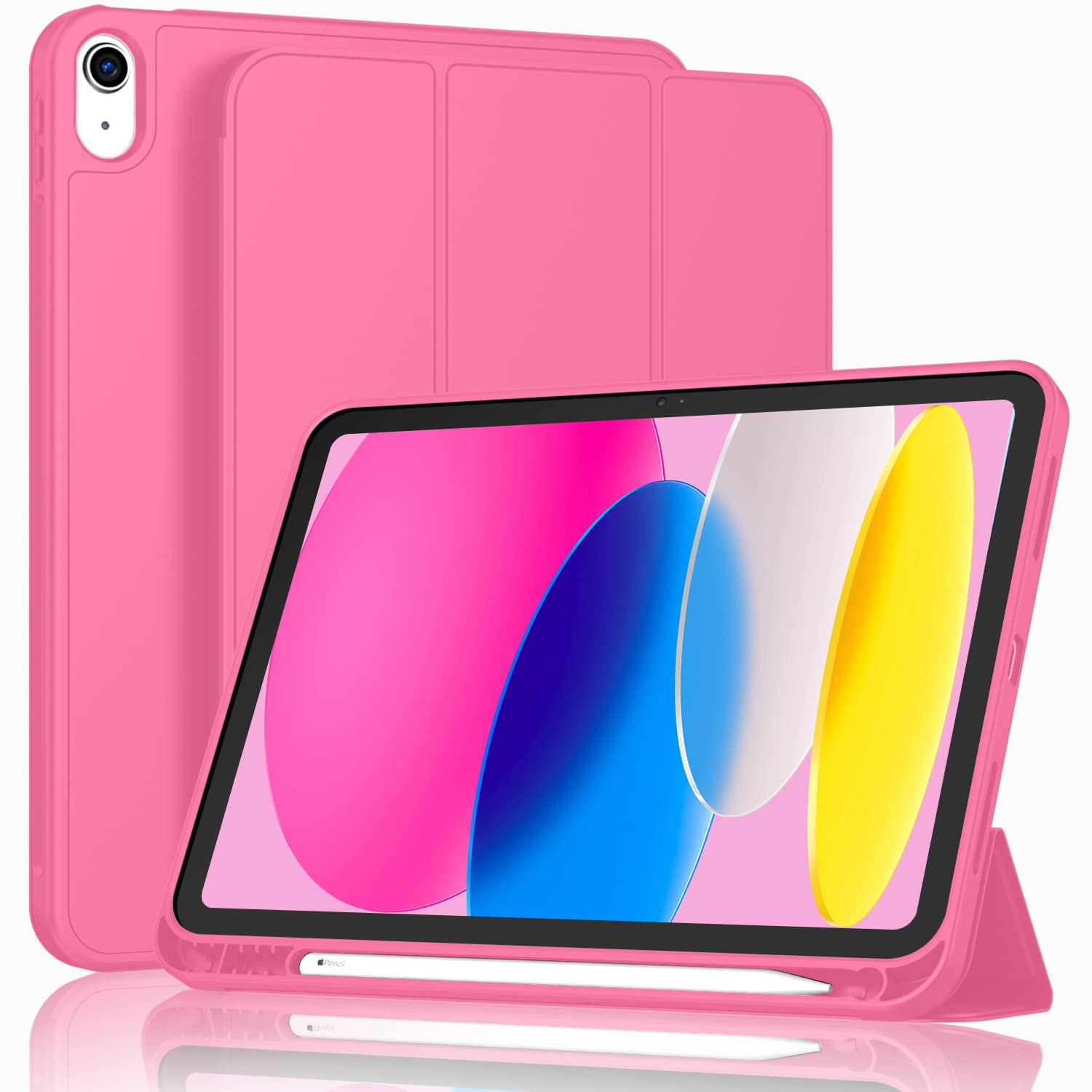 Imieet New Ipad (A16) 11Th Generation Case 11 Inch 2025, Ipad 10Th Generation Case 2022 10.9 Inch With Pencil Holder, Trifold Stand Smart Cover With Soft Tpu Back,Auto Wake/Sleep(Watermelon)