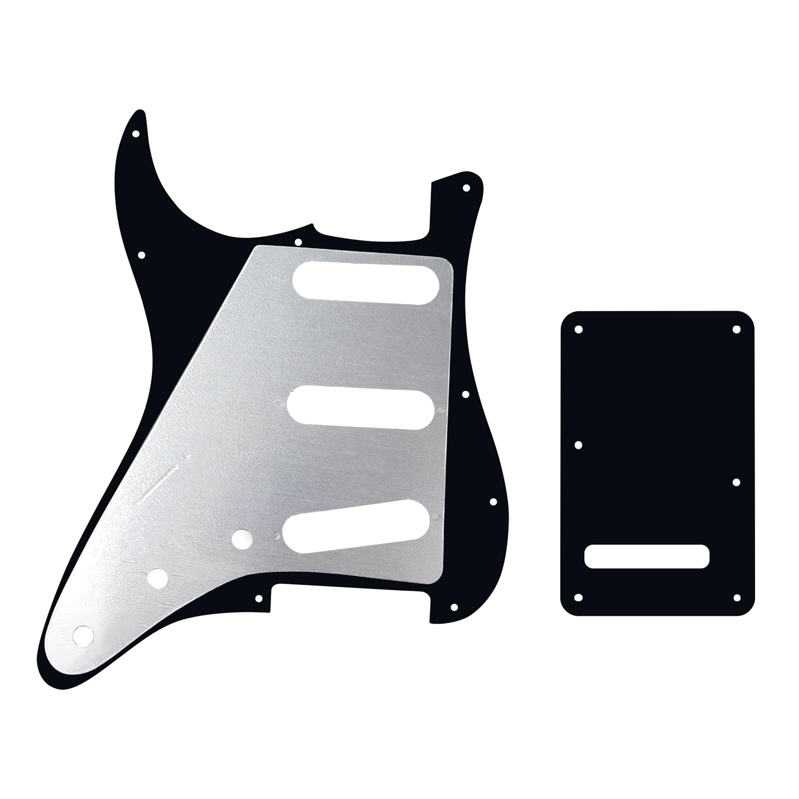 Banworks 1 Ply Strat Sss Pickguard 11-Hole Pickguard Scratch Plate With Backplate 6-Hole Trem Tremolo Cover Set For Usa/Mexican