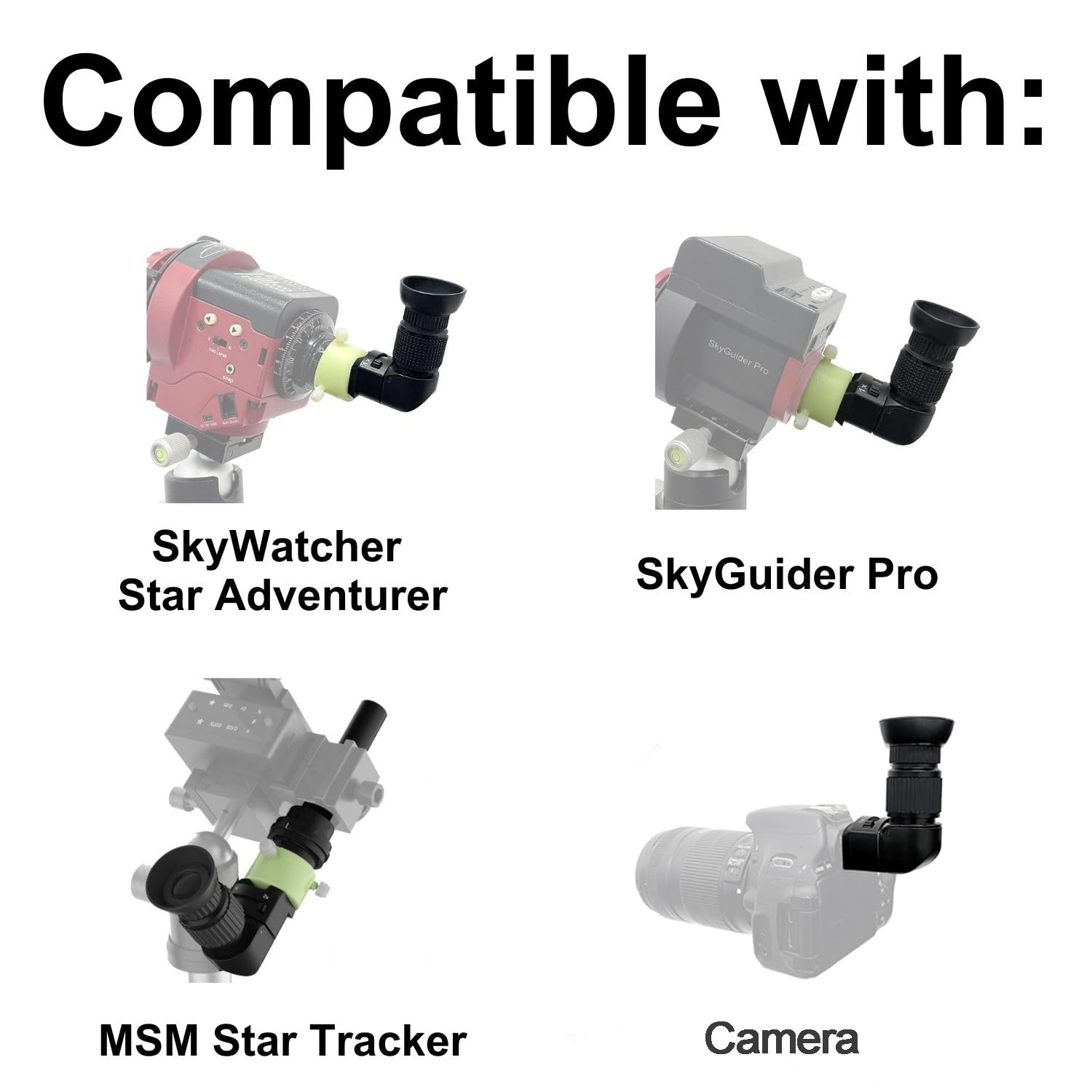 Right Angle Viewfinder With Adapter For Polar Scope, Built In Diopter And 360Rotating With 1X   2X Magnification For A Comfortab