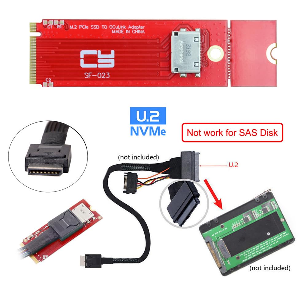 Xiwai Pci E 3.0 Pci Express 4.0 Nvme M.2 M Key To Oculink Sff 8612 Sff 8611 Host Adapter For Pcie U.2 Egpu Ssd 2260 2280