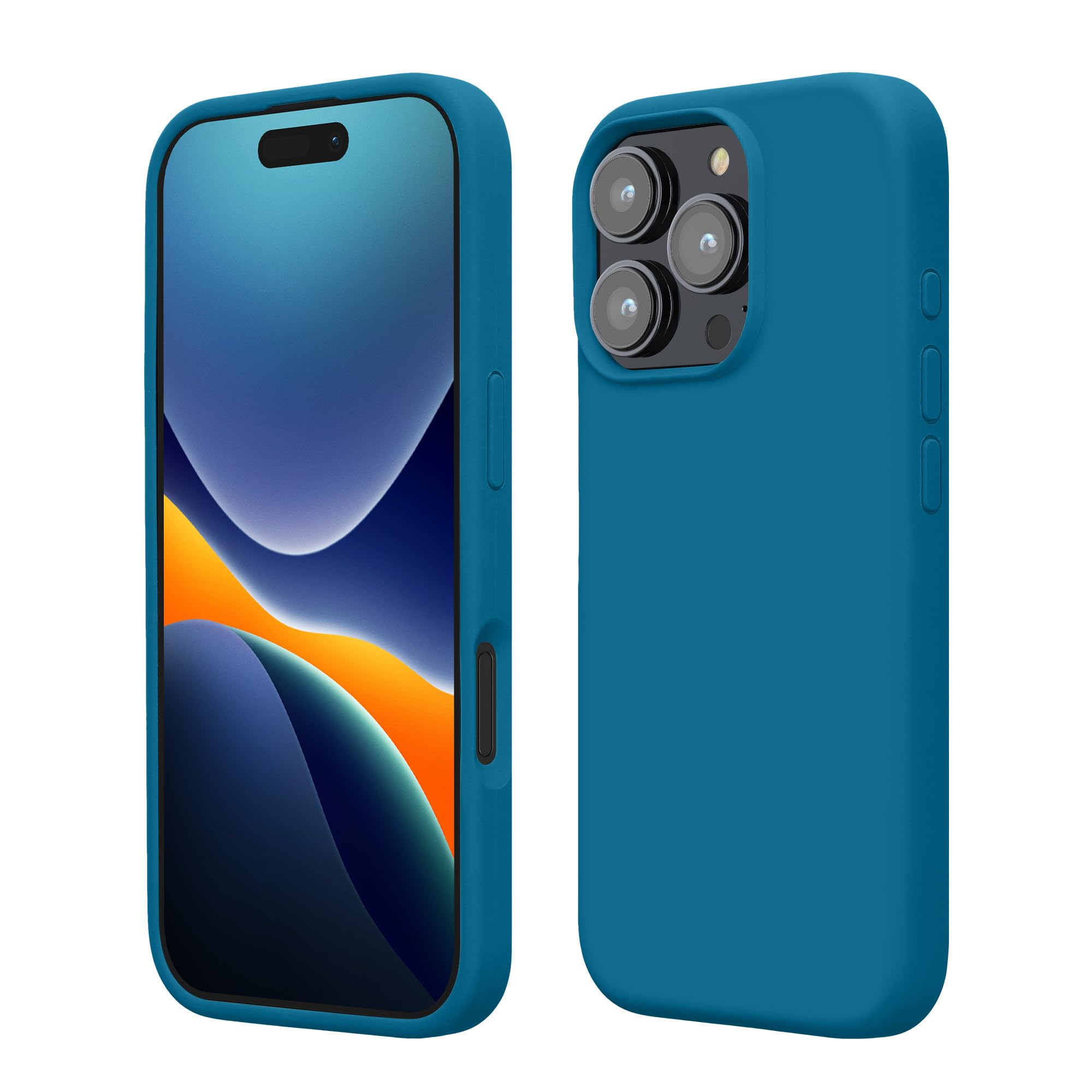 kwmobile Case Compatible with Apple iPhone 16 Pro Max Case - TPU Silicone Phone Cover with Soft Finish - Caribbean Blue