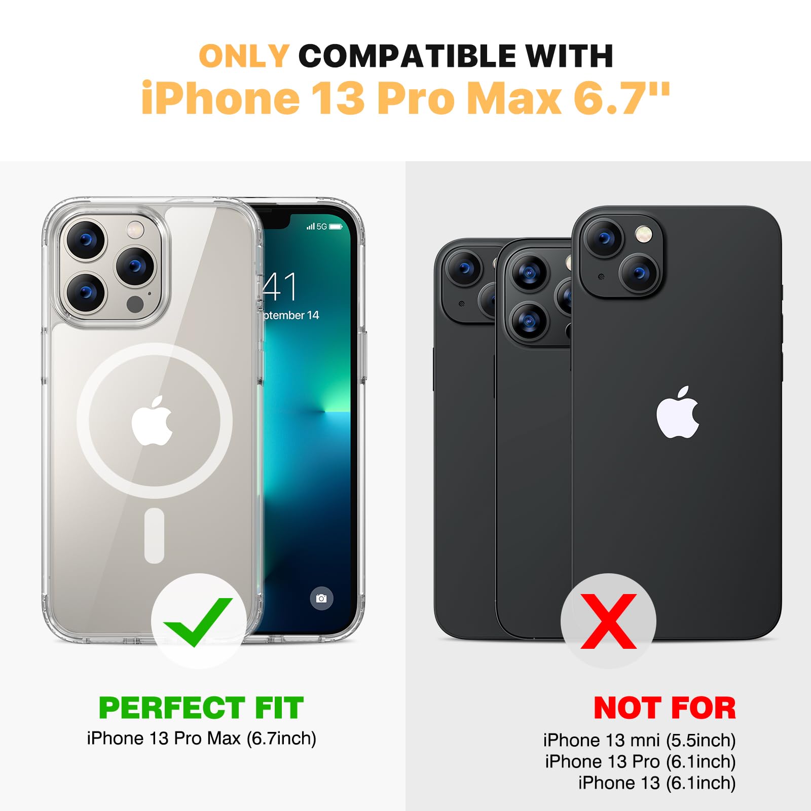 Diaclara Magnetic For Iphone 13 Pro Max Case, [With Privacy Screen Protector] [Anti Spy] [Military Grade Drop Protection] Heavy