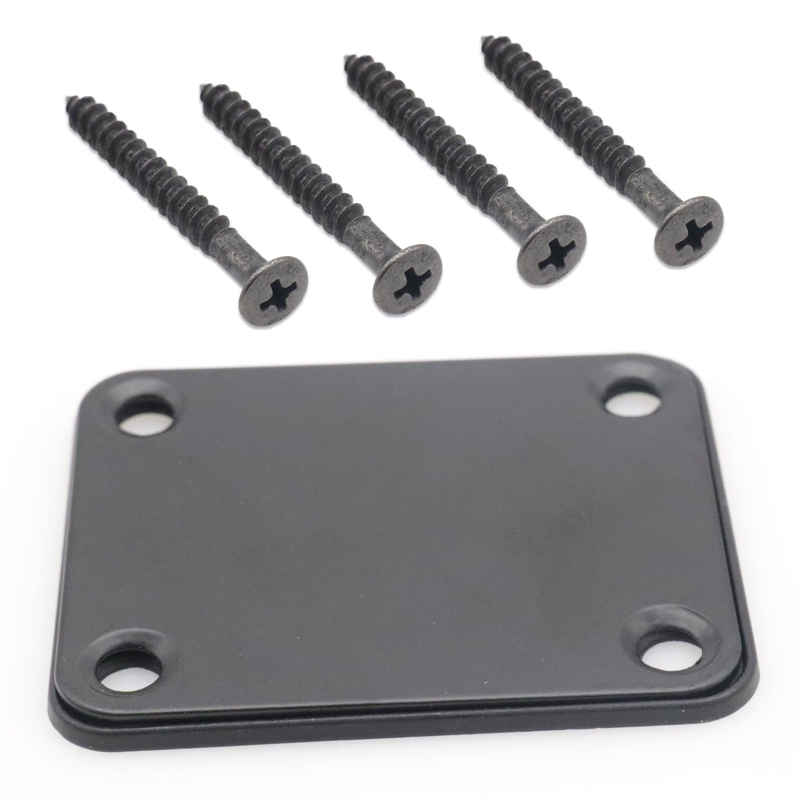 Cashbeat Black Electric Bass Guitar Neck Plate, Strengthening Joint Connecting Plate For Guitar Parts, Compatible With Fender St