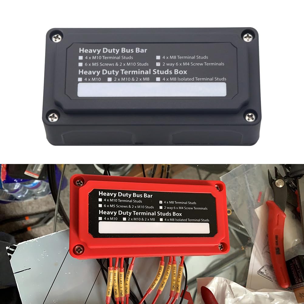 Gloaso 100A Bus Bar With 4X 1/4  Posts+ 12X 5/32  Screws Battery Terminals Distribution Block, 12V-48V Dc Power Busbar For Solar