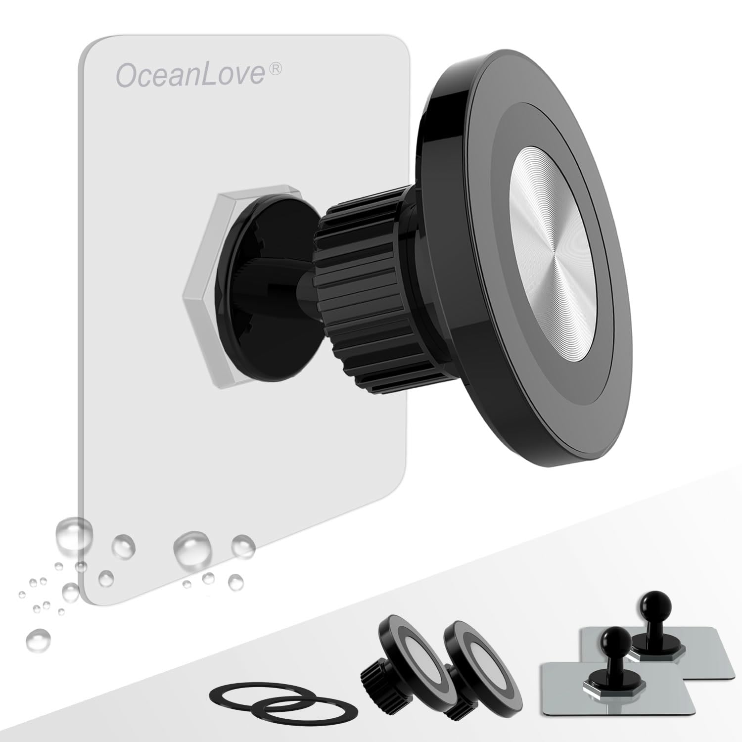 Oceanlove For Magsafe Wall Mount Magnetic Phone Holder, 2 Pack, Self-Adhesive, Rotatable Ball,Waterproof, Compatible With Iphone
