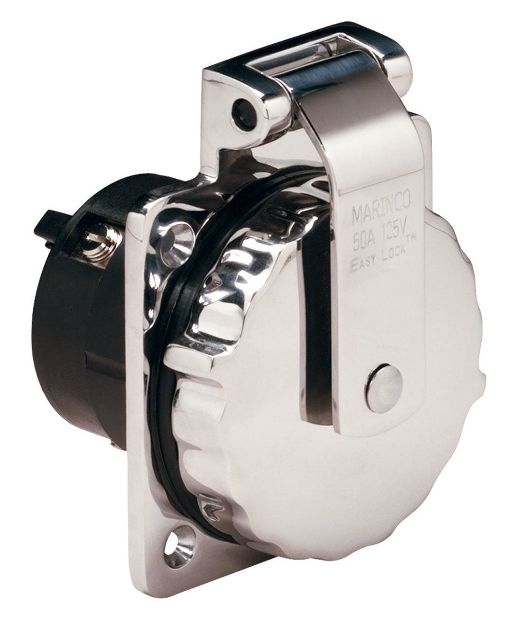 Marinco 6373El Marine 4 Wire Stainless Steel Locking Power Inlet (50 Amp, 125/250 Volt, Male)