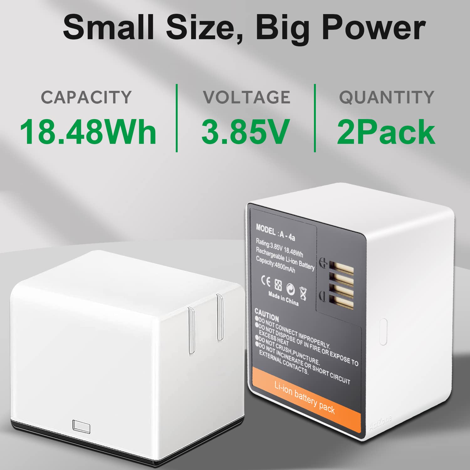 2 Pack Batteries Compatible With Arlo Pro 3, Arlo Pro 4, Arlo Ultra, Arlo Ultra 2 Camera Vma5400& Vma5400C 4800Mah 3.85V A 4A Re