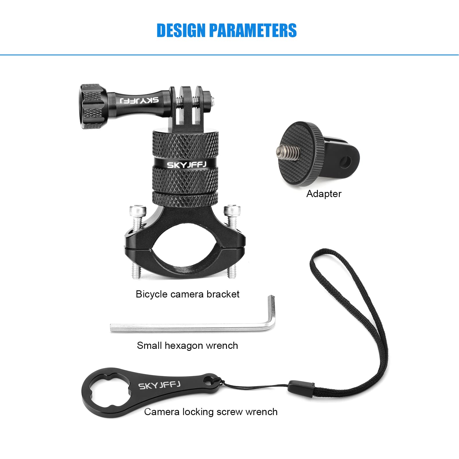 Skyjffj 360 Degree Rotation Aluminum Motorcycle Bicycle Rack Mount Holder,Intended For Gopro Hero 13/12/11/10/9/8/Max,Dji Osmo Action 5Pro/4/3,Insta 360 Ace Pro 2/Pro/Ace