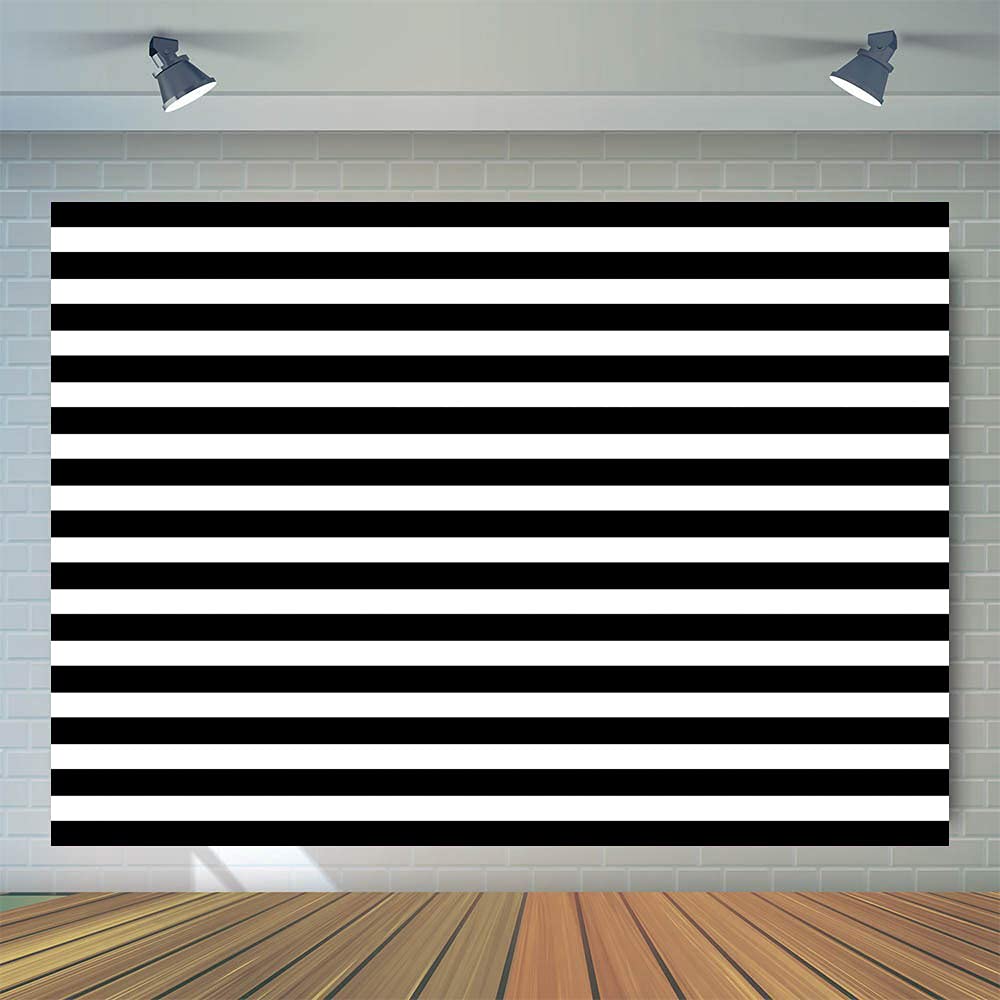 Wolada 7X5Ft Black And White Stripe Photo Backdrop Striped Photography Backdrop Birthday Party Photography Backdrop Wedding Deco