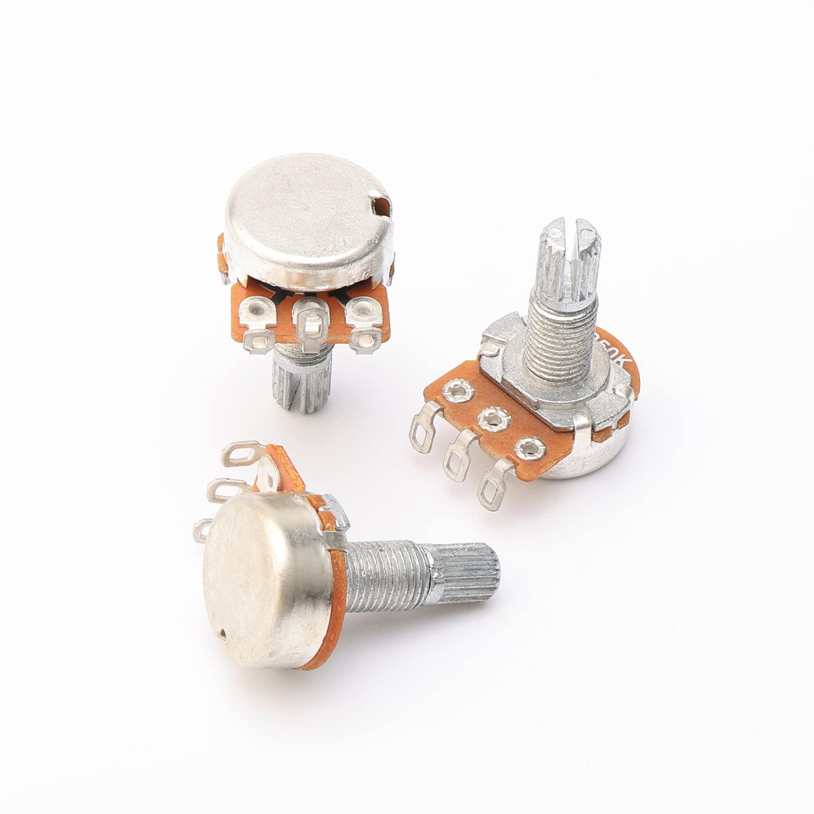 Guitar Potentiometers Split Shaft Pots Audio Tone Switch Control Pack Of 10 (B250K)