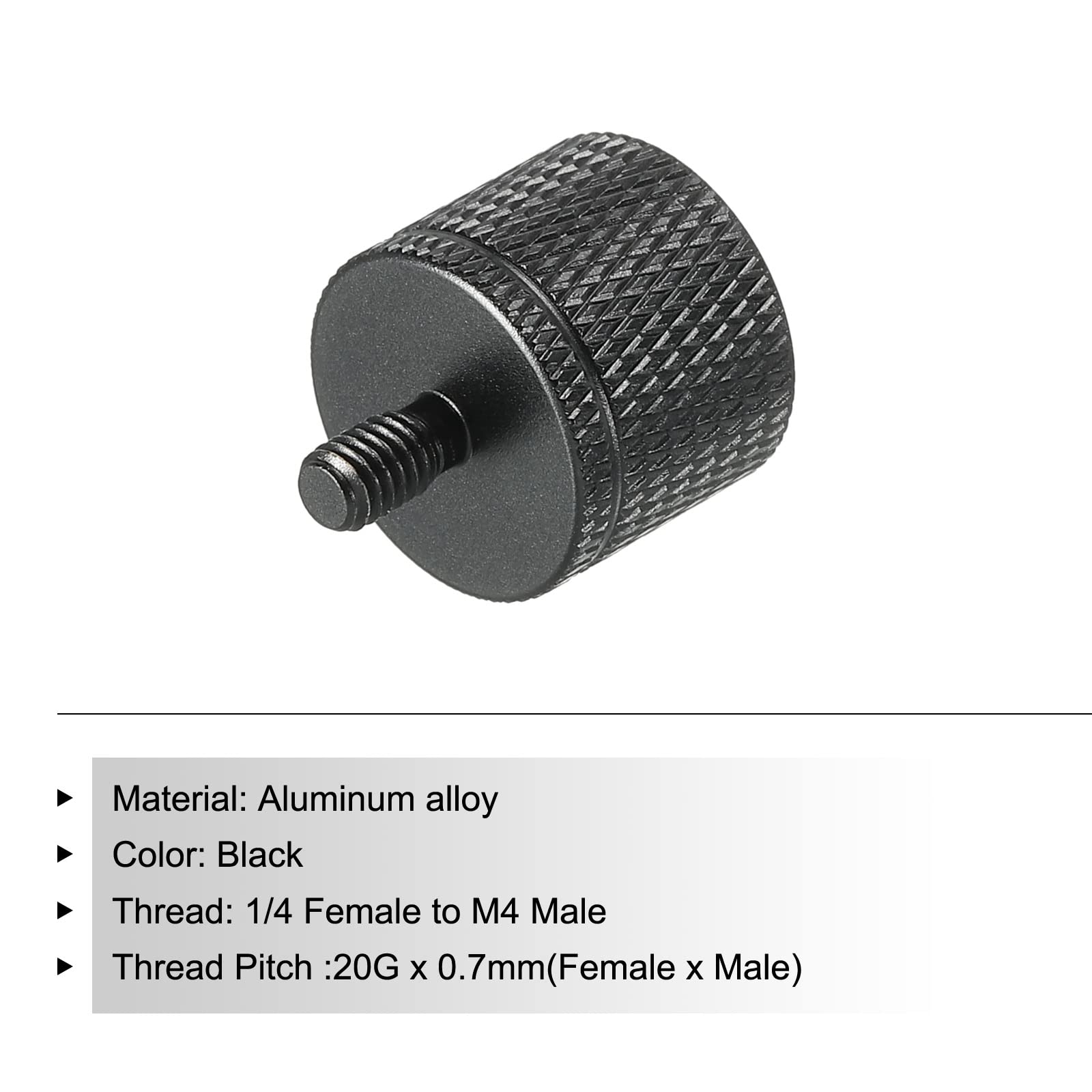 Meccanixity Mic Stand Adapter 1/4 Female To M4 Male Camera Screw Thread Adapter For Microphone Tripod Stand Black