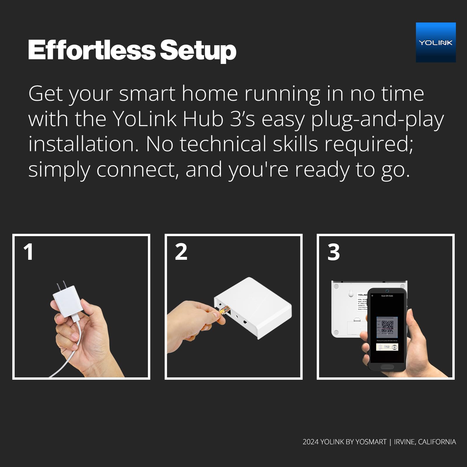 Yolink Hub 3 Smart Home Gateway: 4G Lte Cellular ($6.99 Monthly Fee), Wifi, Ethernet, Battery Backup Seamless Plug & Play Instal