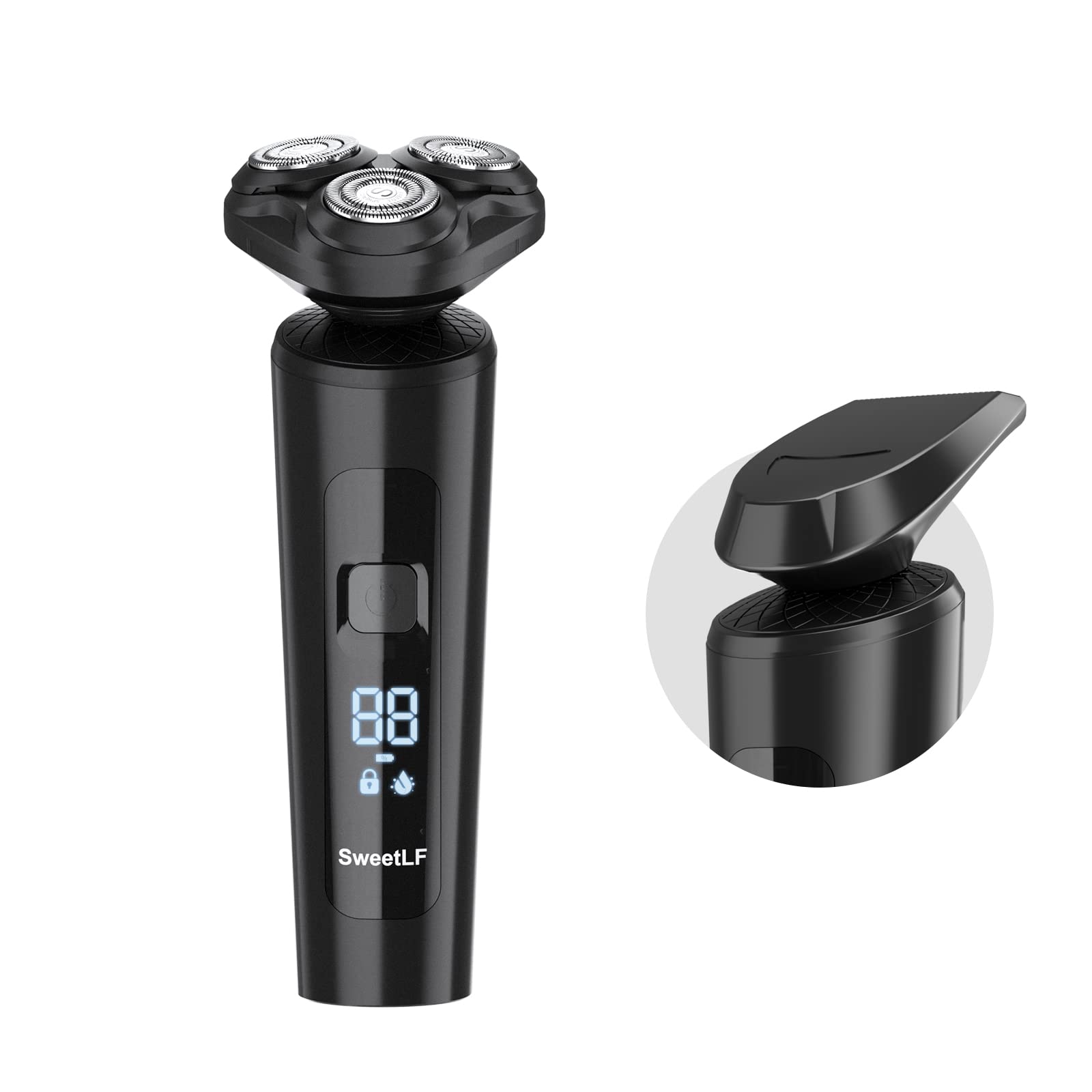 Sweetlf Electric Razor For Men, Ipx7 Waterproof, Type C Charging, Smart Travel Lock, Led Display, Pop Up Beard Trimmer, Men'S Gi