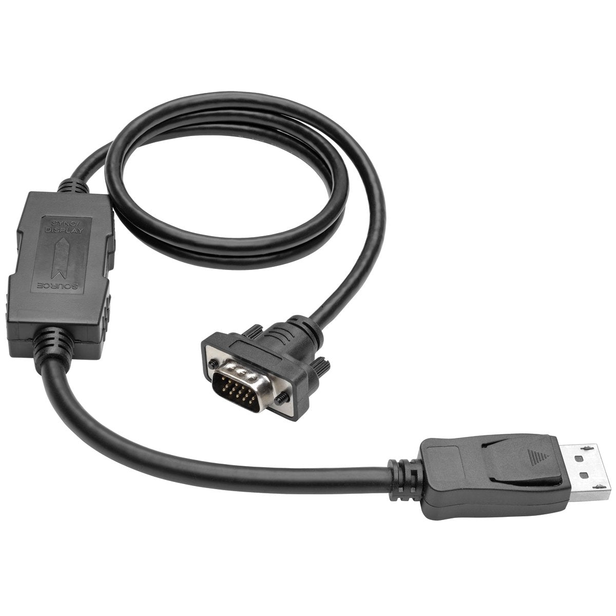 Tripp Lite Displayport To Vga Active Cable Adapter, Dp 1.2 With Latches, Dp To Hd15 (M/M), Dp2Vga, 1080P, 3 Ft. (P581 003 Vga V2