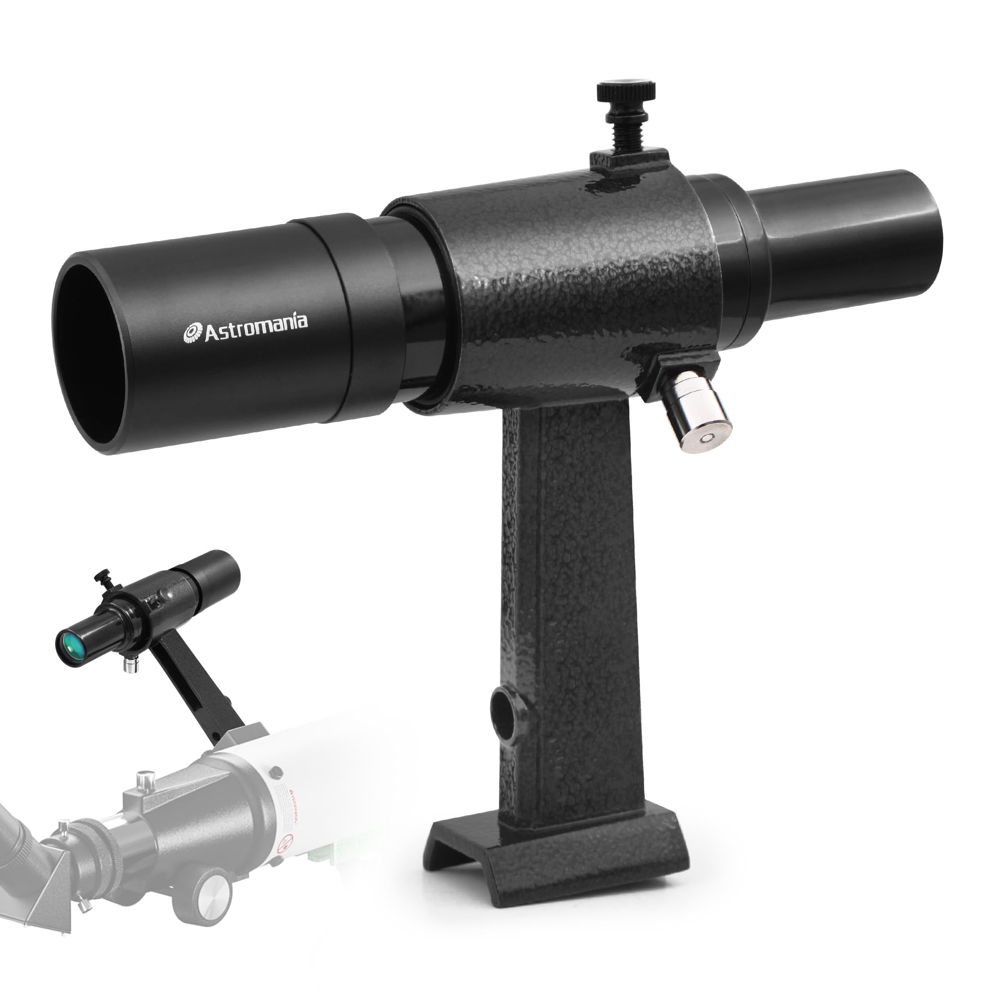 Astromania 6X30 Finder Scope, Black   Provides An Upright, Non Reversed Image