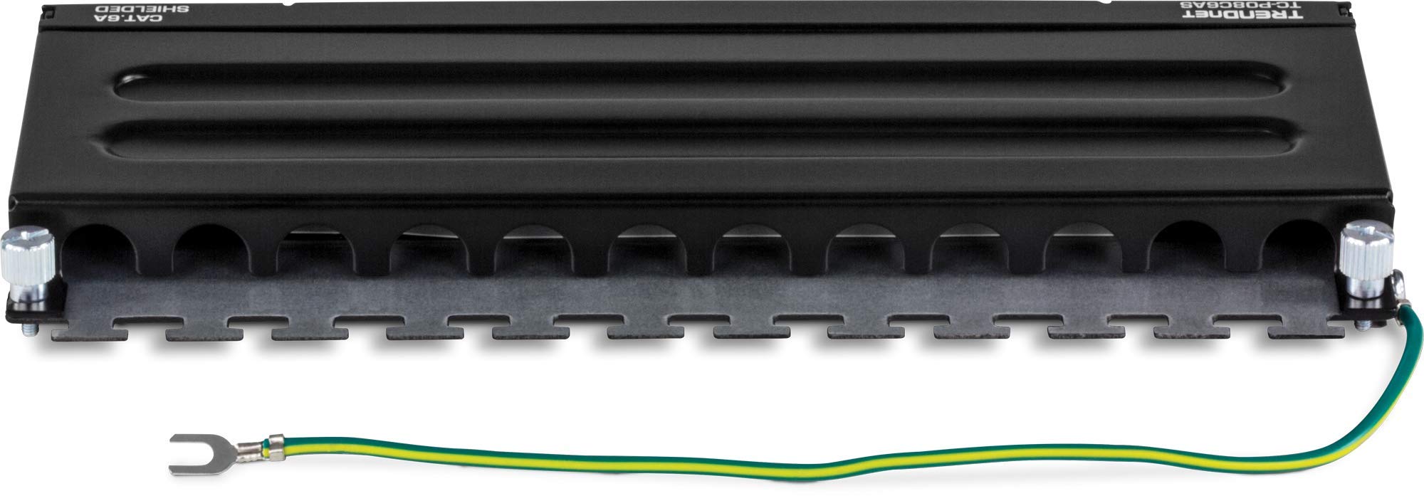 Trendnet 8 Port Cat6A Shielded Patch Panel, Wall Mount Ready, 10G Ready, Cat5E,Cat6,Cat6A Compatible, Metal Housing, Color Coded Labeling For T568A & T568B Wiring, Cable Management, Black, Tc P08C6As