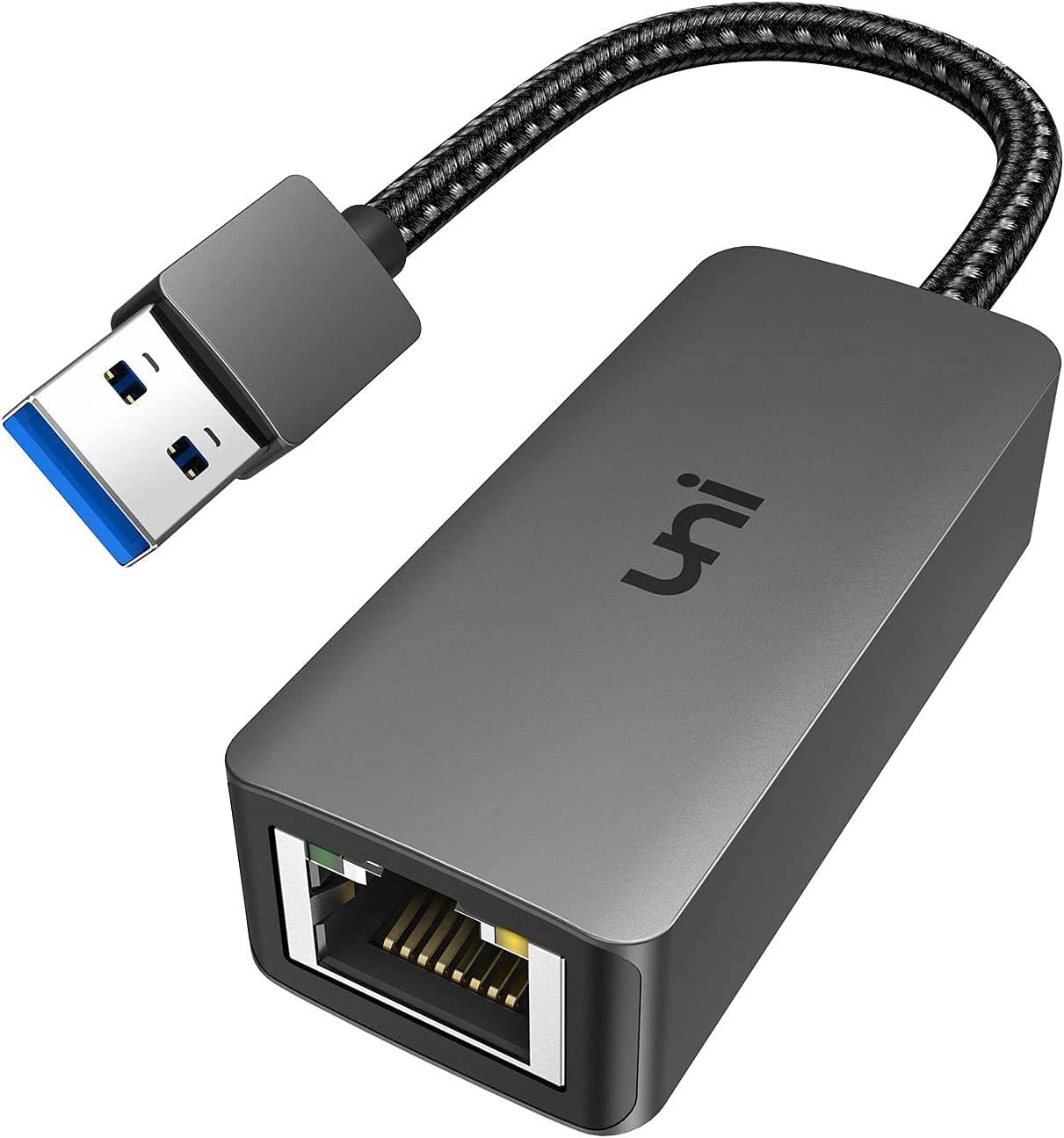 Uni Usb To Ethernet Adapter, Driver Free Usb 3.0 To Gigabit Ethernet Lan Network Adapter, 100/1000 Mbps Rj45 Internet Adapter Compatible With Laptop, Macbook, Surface, Pc With Windows, Xp, Mac/Linux
