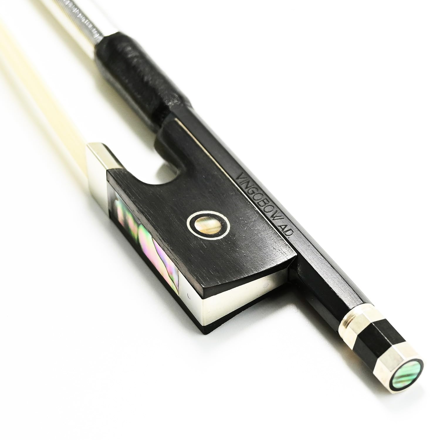 Carbon Fiber Violin Bow Half 1/2 Size Vingobow 100V Advanced Level 62Cm Parisian Eyes Ebony Frog Real Mongolian White Horse Hair