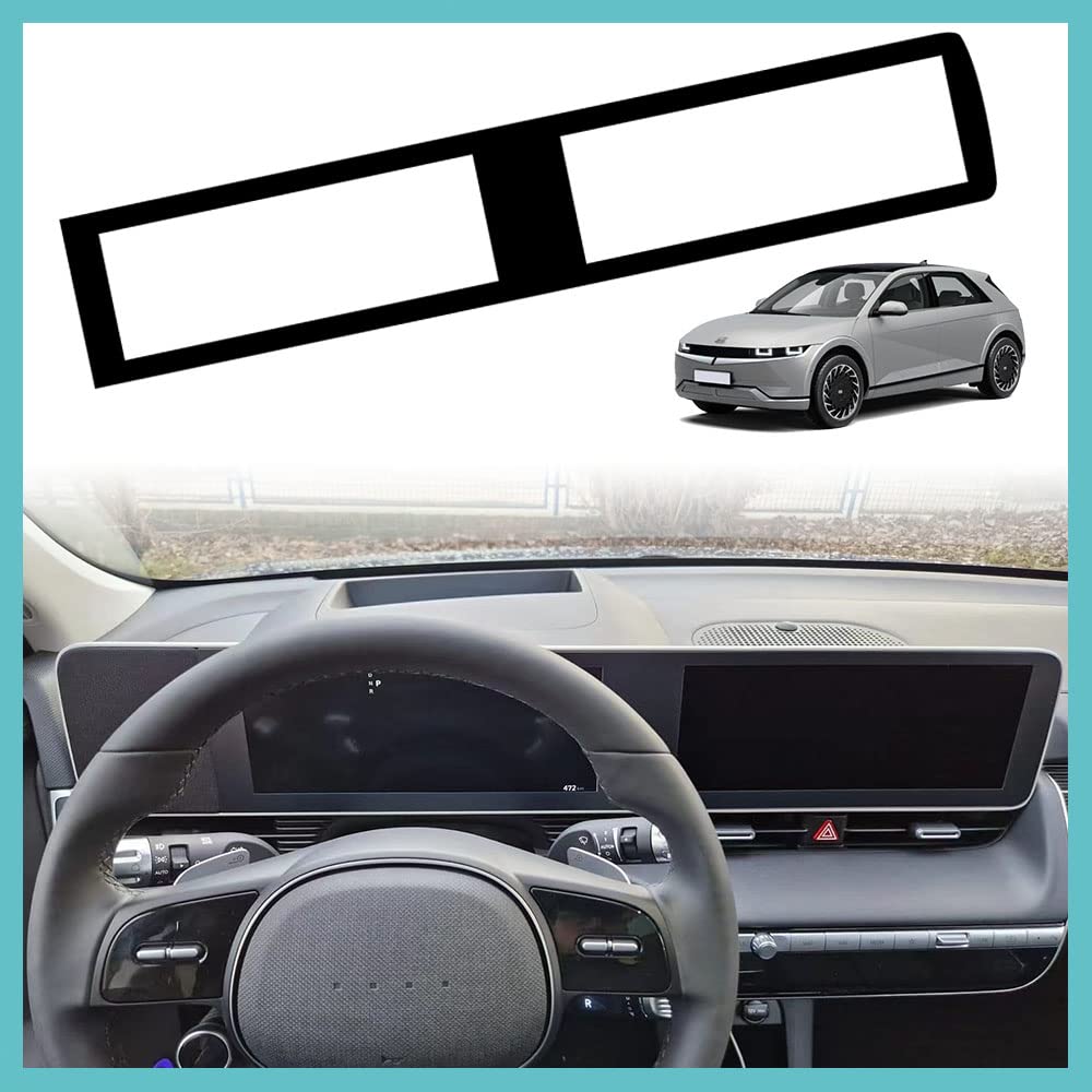 Bestevmod For Ioniq5 Screen Bezel Protector Accessories,Navigation Touchscreen Screen Brezel Compatible With Hyundai Ioniq 5 2022 2023 2024 Accessories (Upgraded Matte Black-Bezel Only)