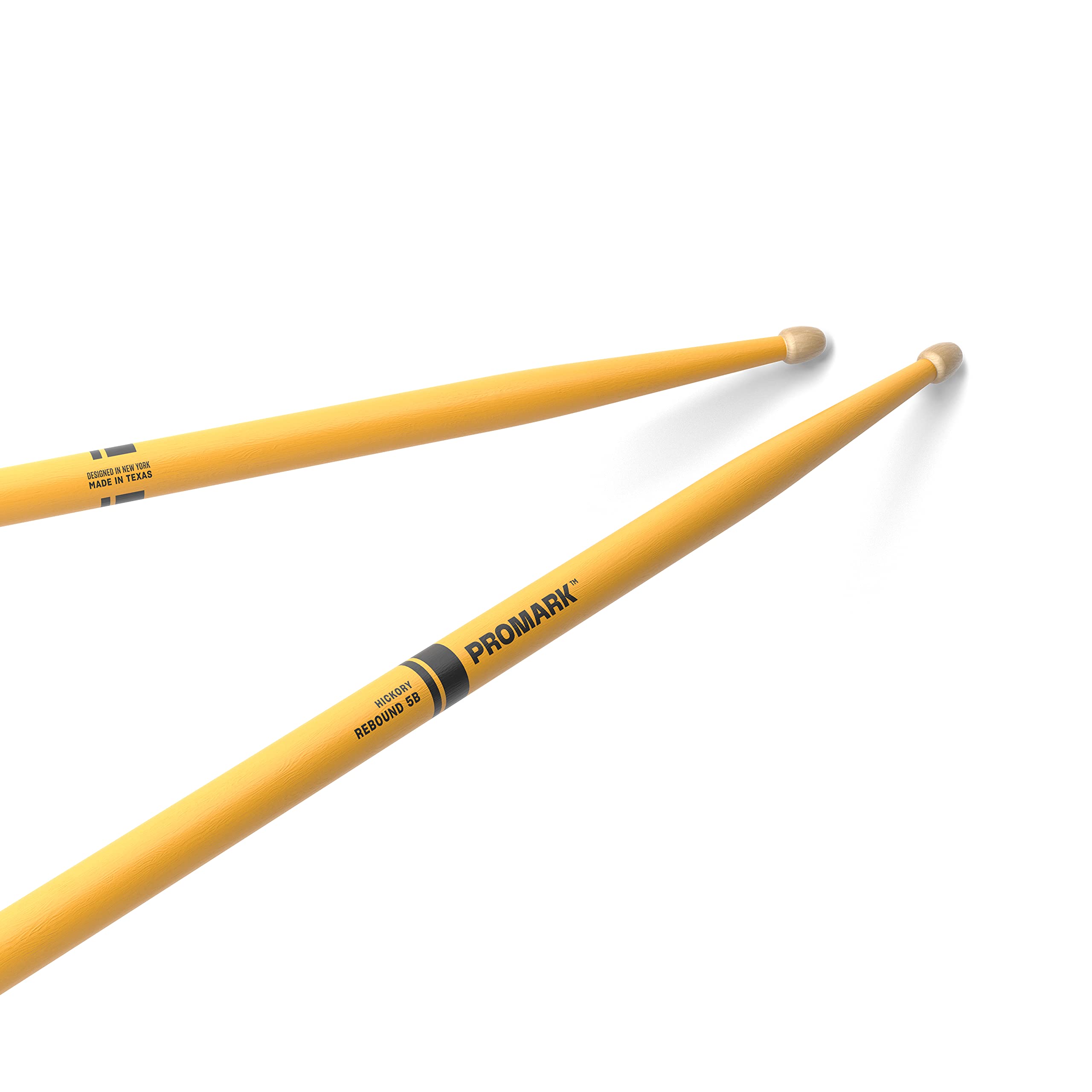 Promark American Hickory Rebound 5B Drumsticks, Acorn Tip, Yellow - Single Pair